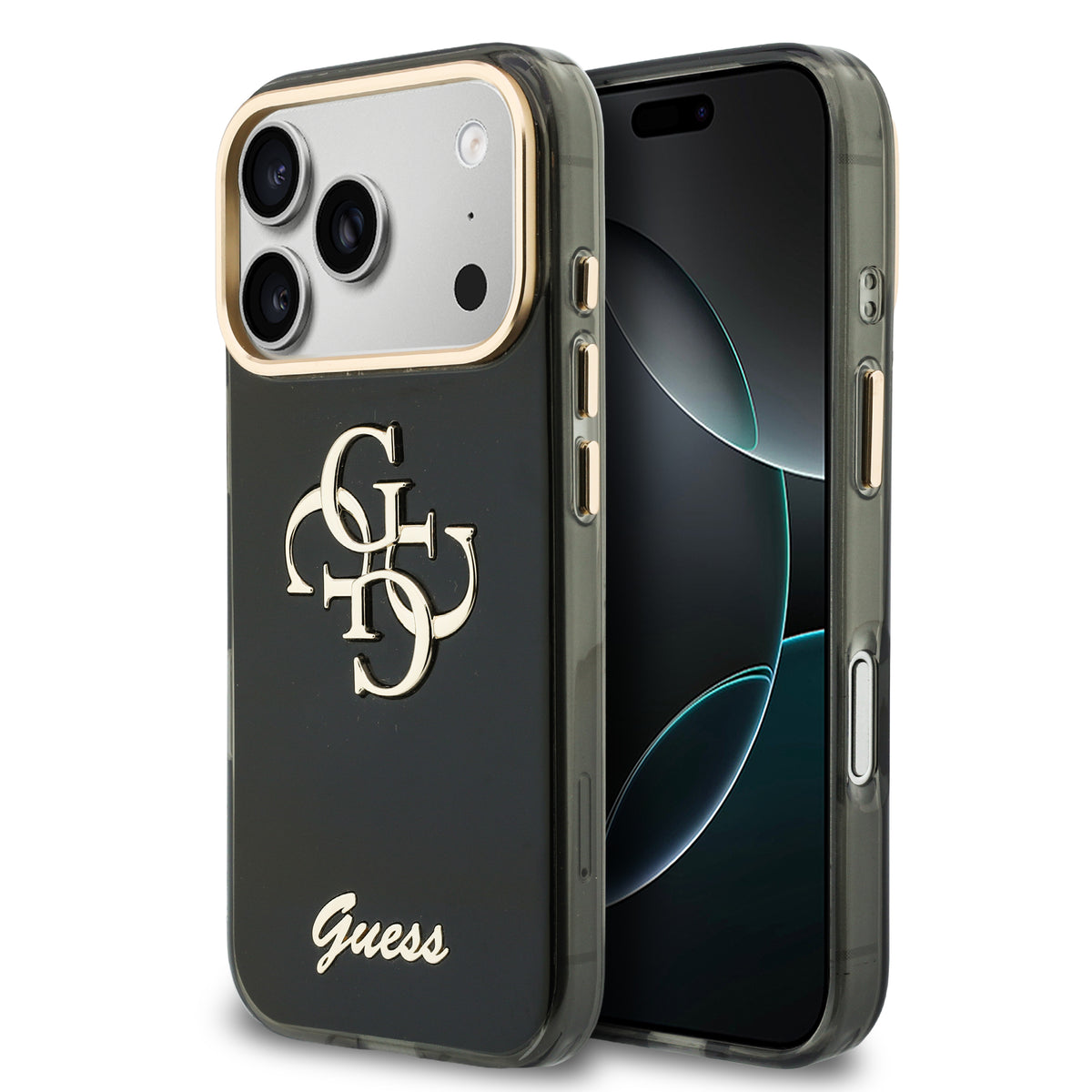 Guess GUHCP18X5HC4MLSK IML 4G Script Metal Case for iPhone 18 Pro Max / iPhone 17 Pro Max black