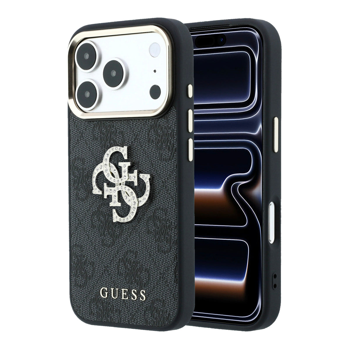 Guess GUHCP18X6P4DSMLK 4G & Big Strass Logo Case for iPhone 18 Pro Max / iPhone 17 Pro Max Black