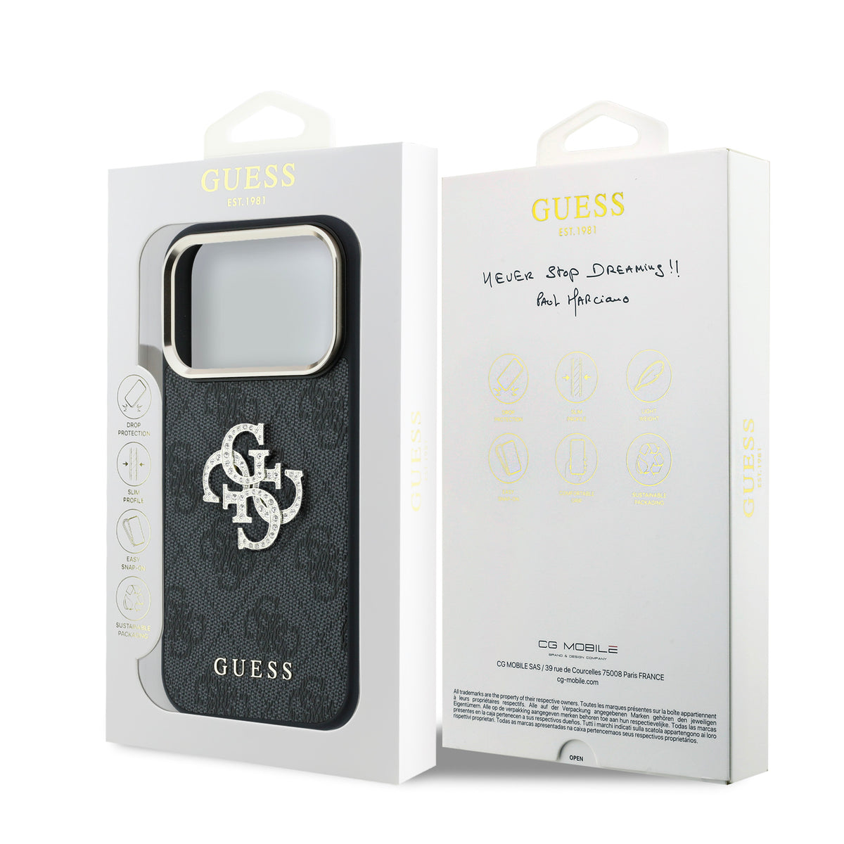 Guess GUHCP18X6P4DSMLK 4G & Big Strass Logo Case for iPhone 18 Pro Max / iPhone 17 Pro Max Black