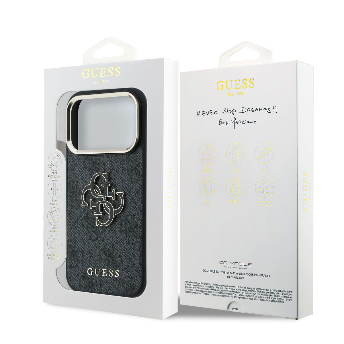 Guess GUHCP18X6P4SRMLK 4G & Big Resin Logo for iPhone 18 Pro Max / iPhone 17 Pro Max black