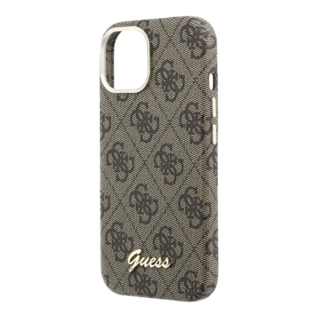 Guess GUHMP16L5P4FWMSW 4G Vintage Gold Logo Magsafe Hardcase for iPhone 16 Pro Brown