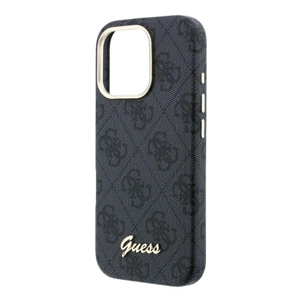 Guess GUHMP16L5P4FWMSK 4G Vintage Gold Logo MageSafe HardCase for iPhone 16 Pro black