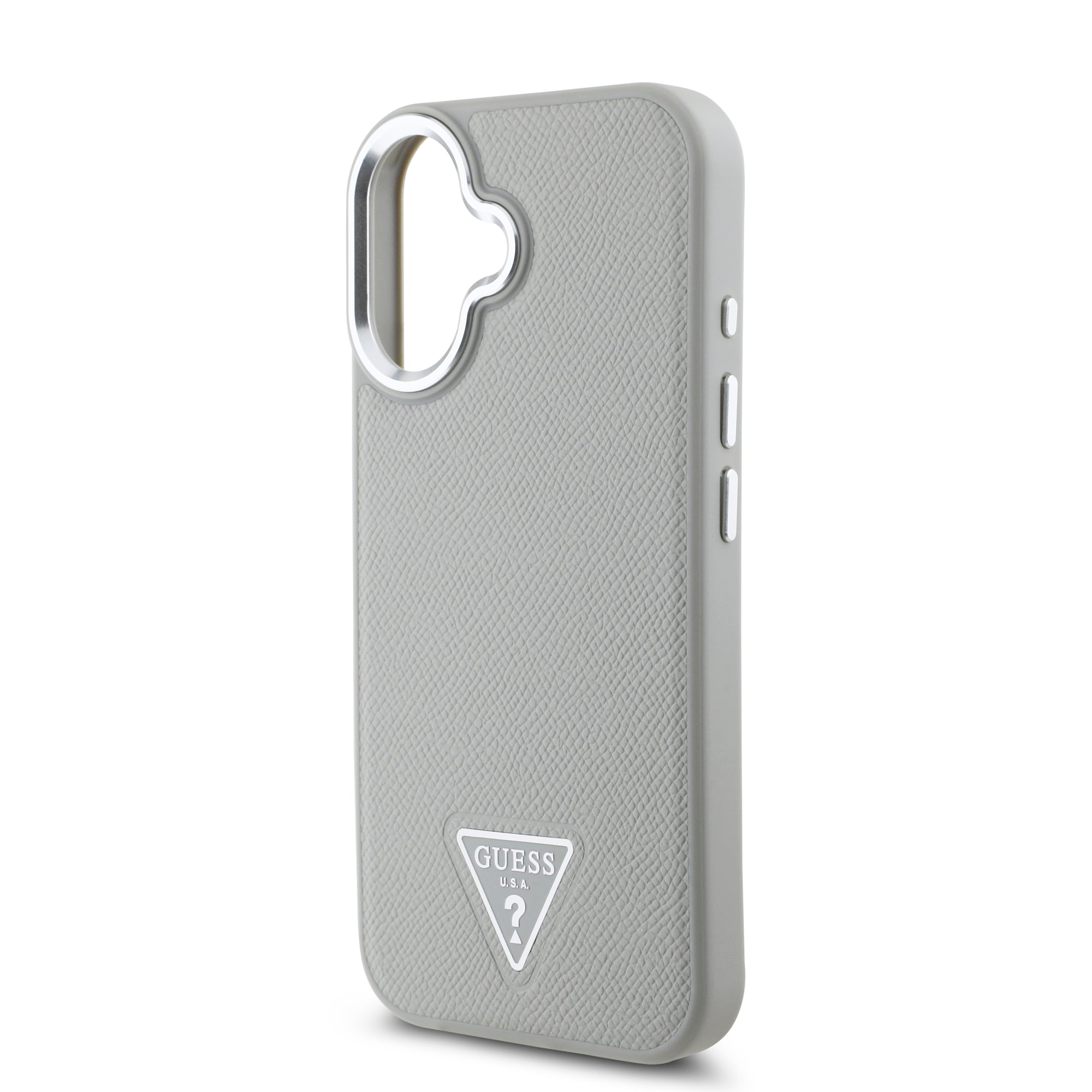 Guess PU Grained Triangle Logo Case for iPhone 16 Beige MagSafe