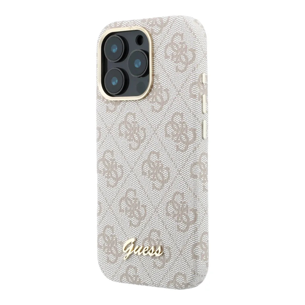 Guess GUHMP16X5P4FWMSP 4G Vintage Gold Logo Magsafe Hardcase for iPhone 16 pro Max Pink