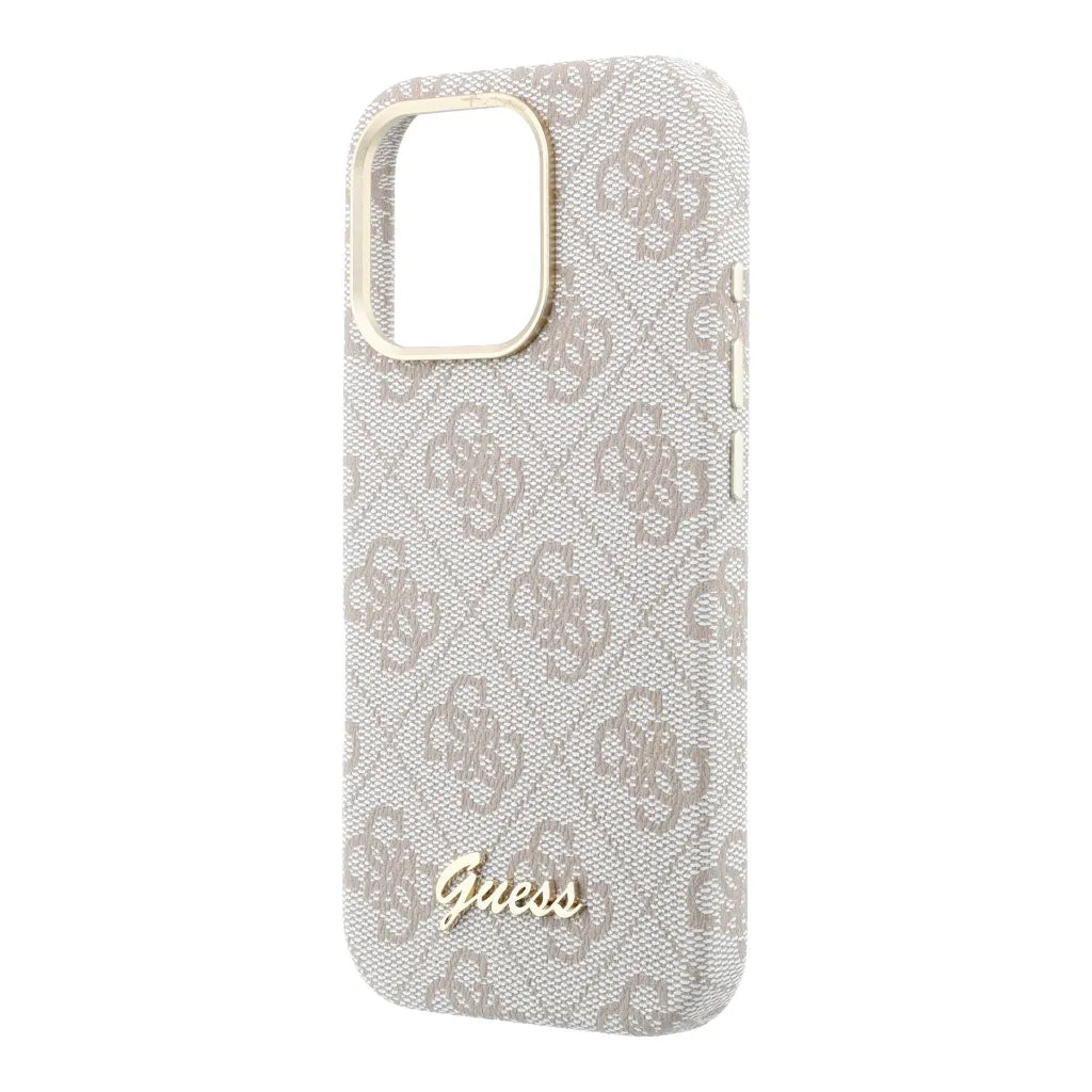 Guess GUHMP16X5P4FWMSP 4G Vintage Gold Logo Magsafe Hardcase for iPhone 16 pro Max Pink