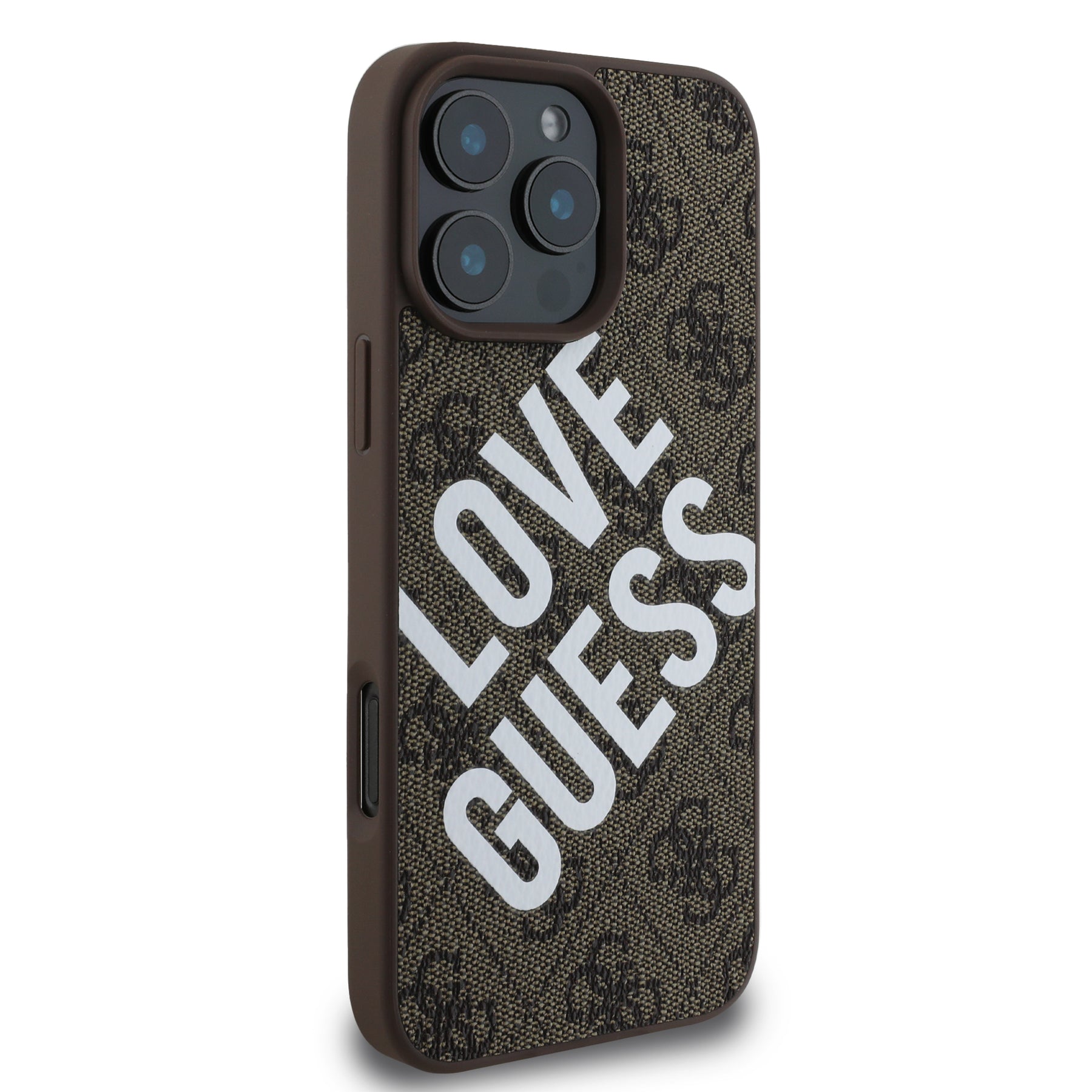 Guess GUHMP16XP4PLGWW iPhone 16 Pro Max Hard case Brown 4G Collection Big Love Guess Logo MagSafe