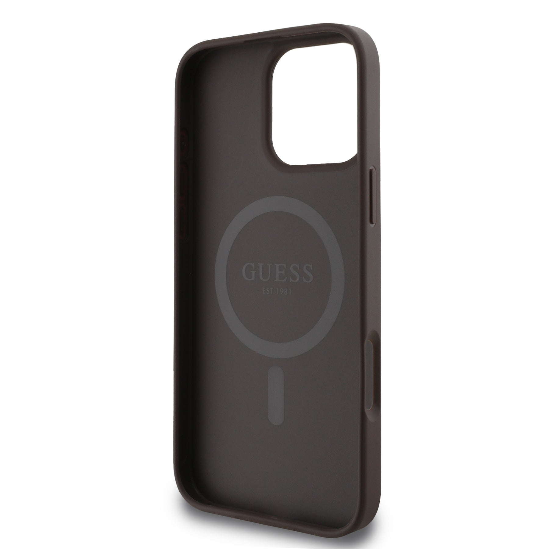 Guess GUHMP16XP4PLGWW iPhone 16 Pro Max Hard case Brown 4G Collection Big Love Guess Logo MagSafe