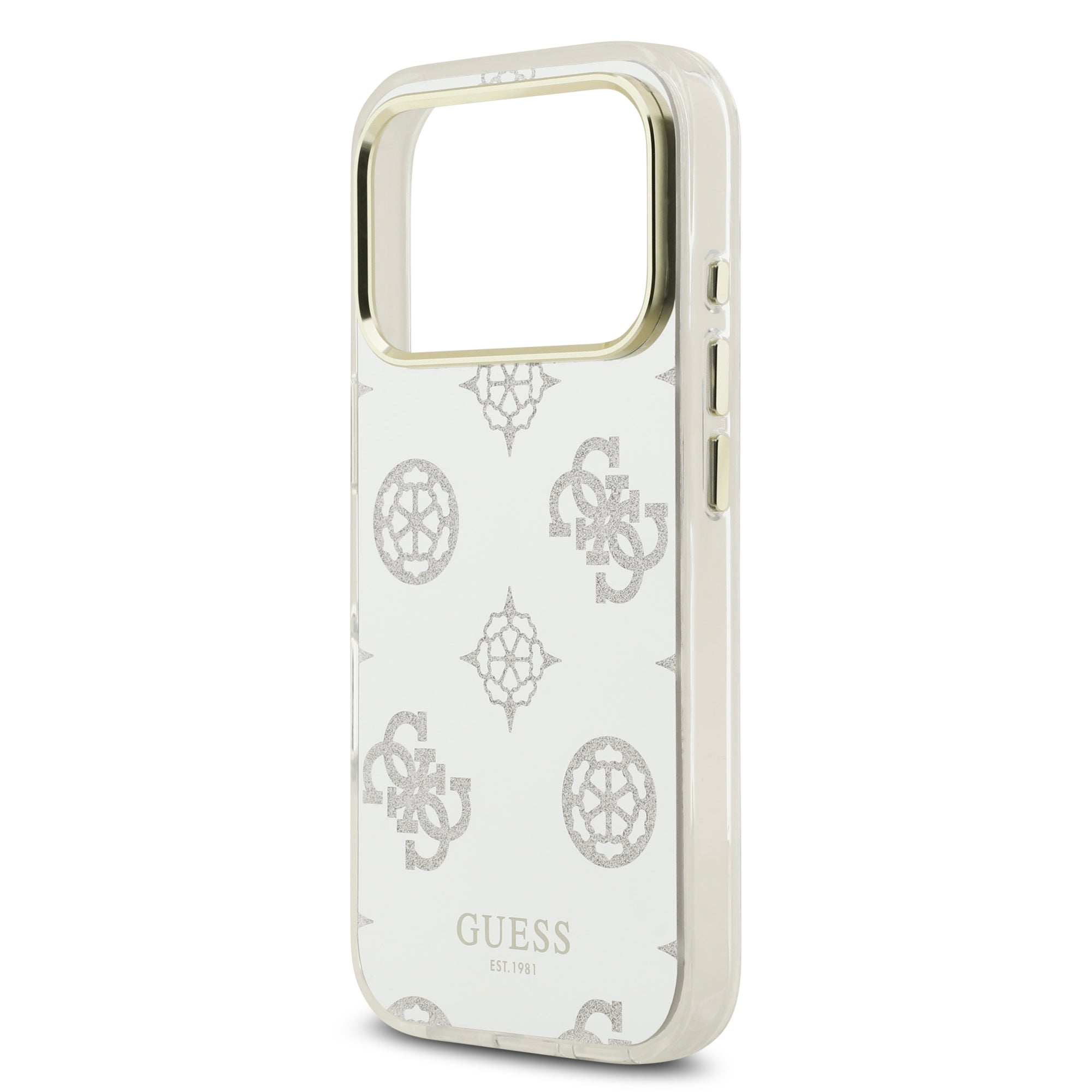 GUESS GUHMP17LHMRPOGDS HardCase MagSafe TPU MIRROR W/ PEONY Glitter SILVER iPhone 17 Pro