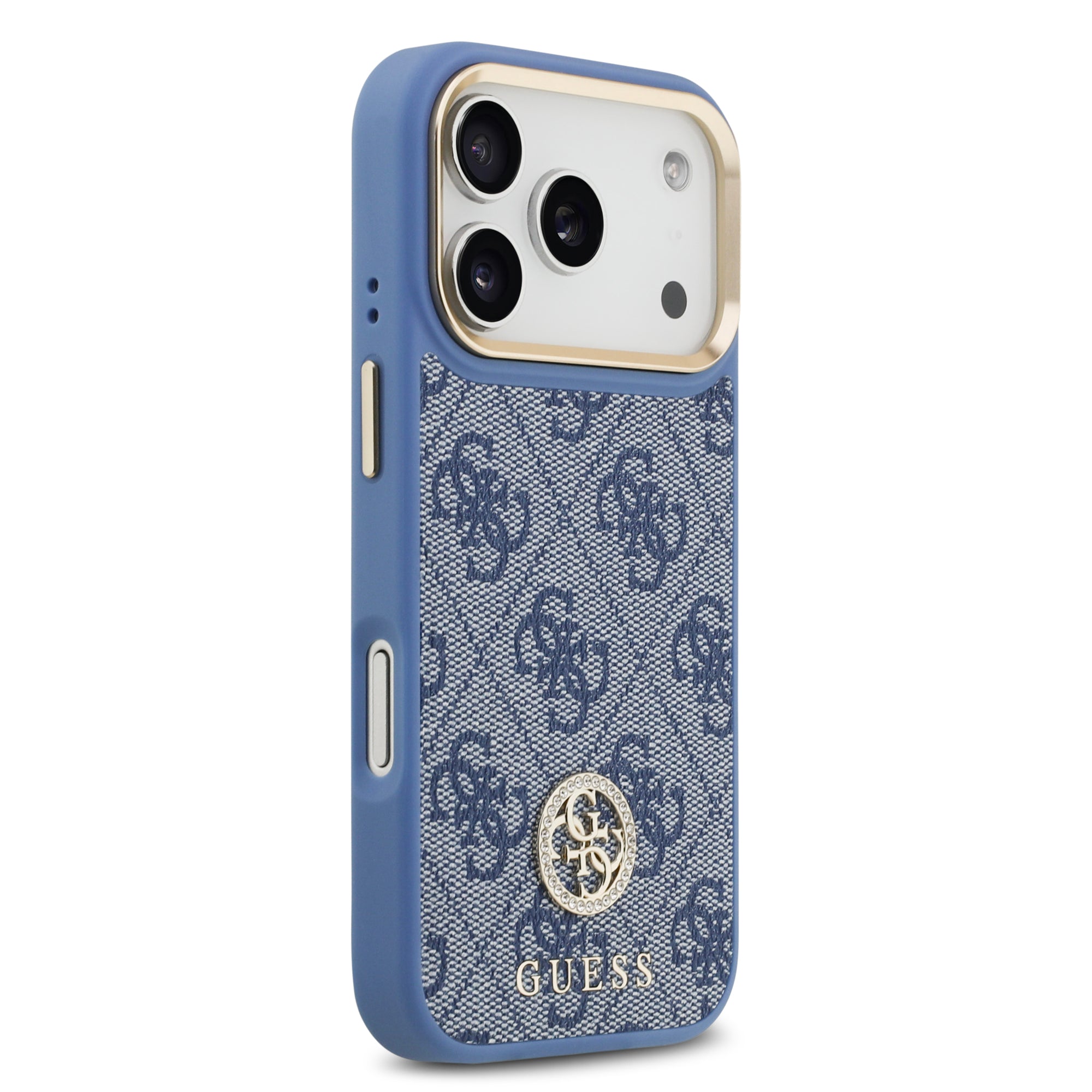 GUESS GUHMP17LP4G4DCSB HardCase MagSafe 4G PU W/ Strass Logo & Big Strap Metal Buttons Blue iPhone 17 Pro
