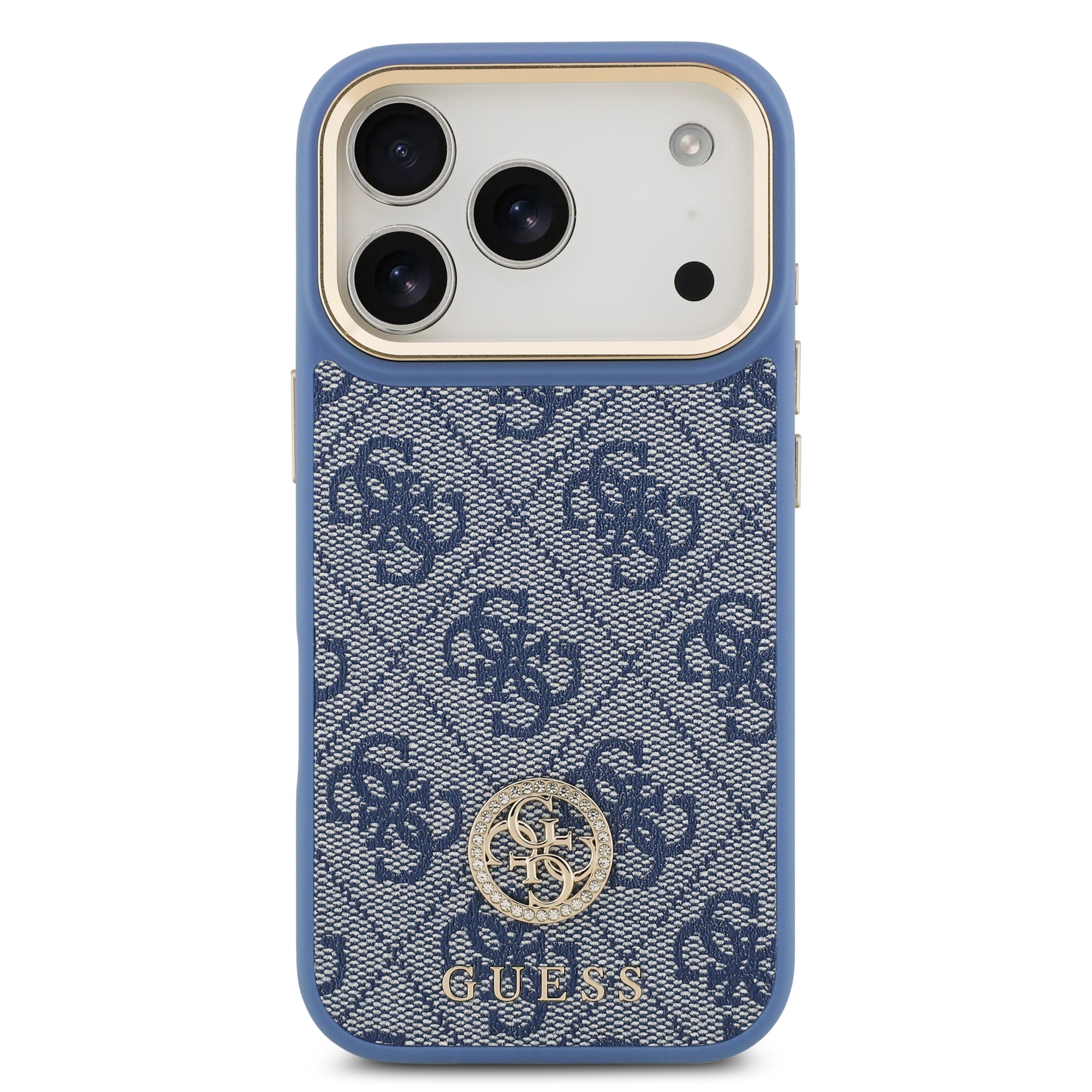 GUESS GUHMP17LP4GRMDEB Hardcase MagSafe PU W/ 4G PU Strass Logo Blue iPhone 17 Pro