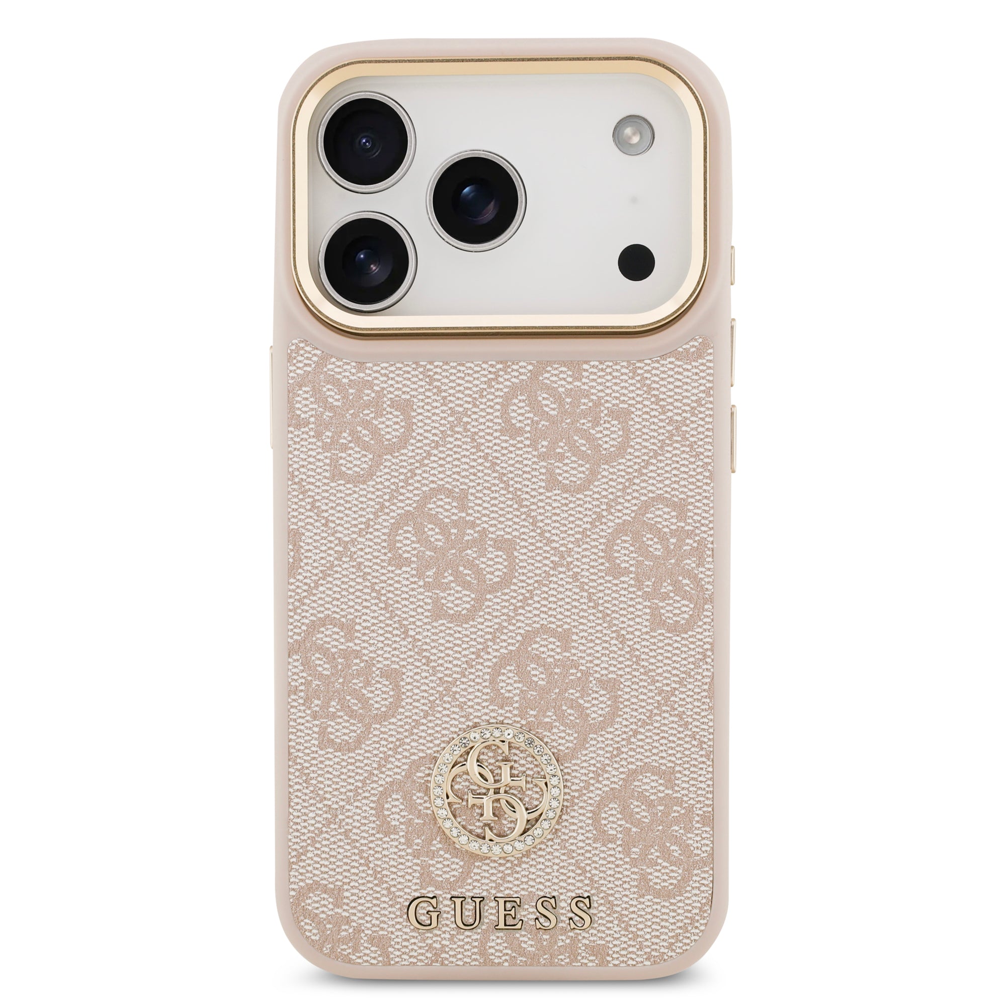 GUESS GUHMP17LP4GRMDEP HardCase MagSafe PU W/ 4G PU Strass Logo Pink iPhone 17 Pro