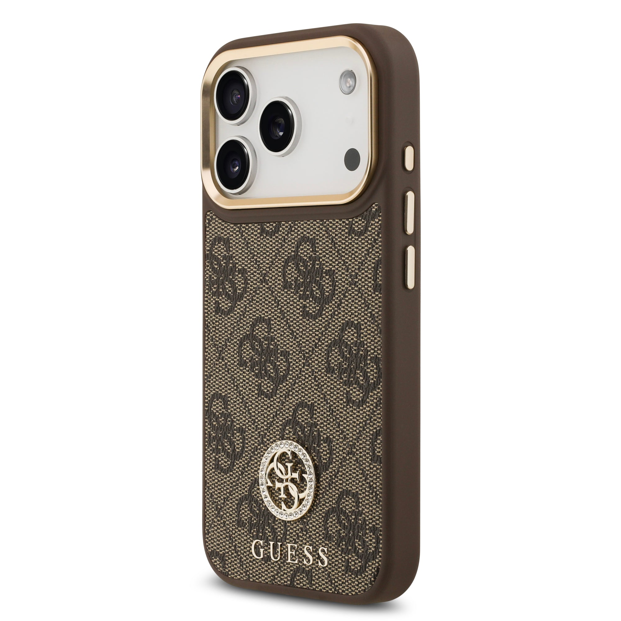 GUESS GUHMP17XP4GRMDEW HardCase MagSafe PU W/ 4G PU Strass Logo Brown iPhone 17 Pro Max
