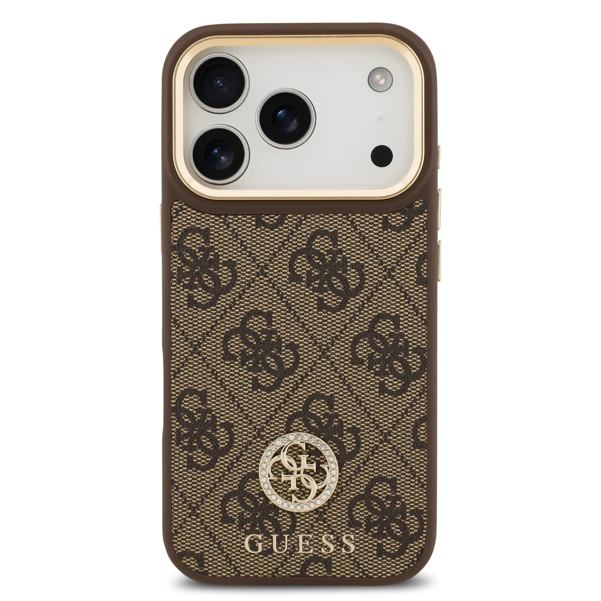 GUESS GUHMP17XP4GRMDEW HardCase MagSafe PU W/ 4G PU Strass Logo Brown iPhone 17 Pro Max