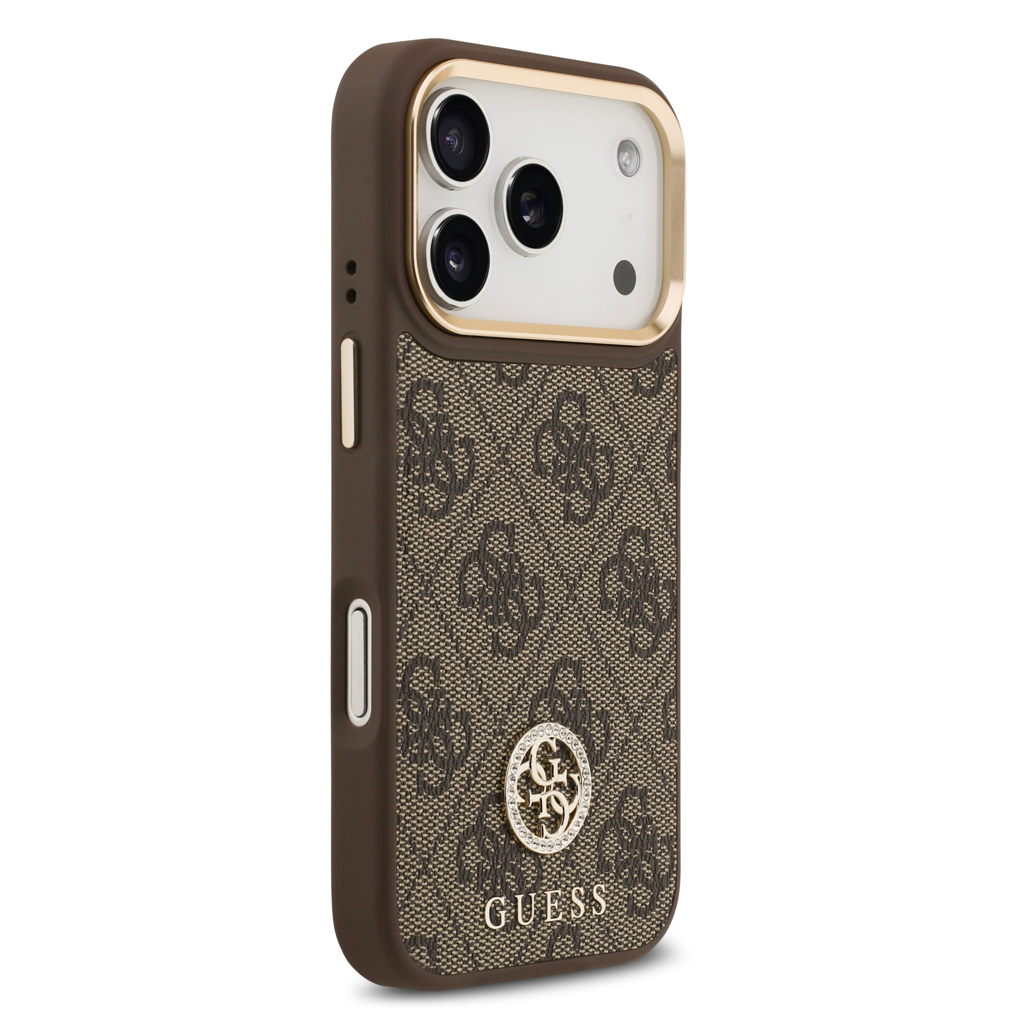 GUESS GUHMP17XP4GRMDEW HardCase MagSafe PU W/ 4G PU Strass Logo Brown iPhone 17 Pro Max