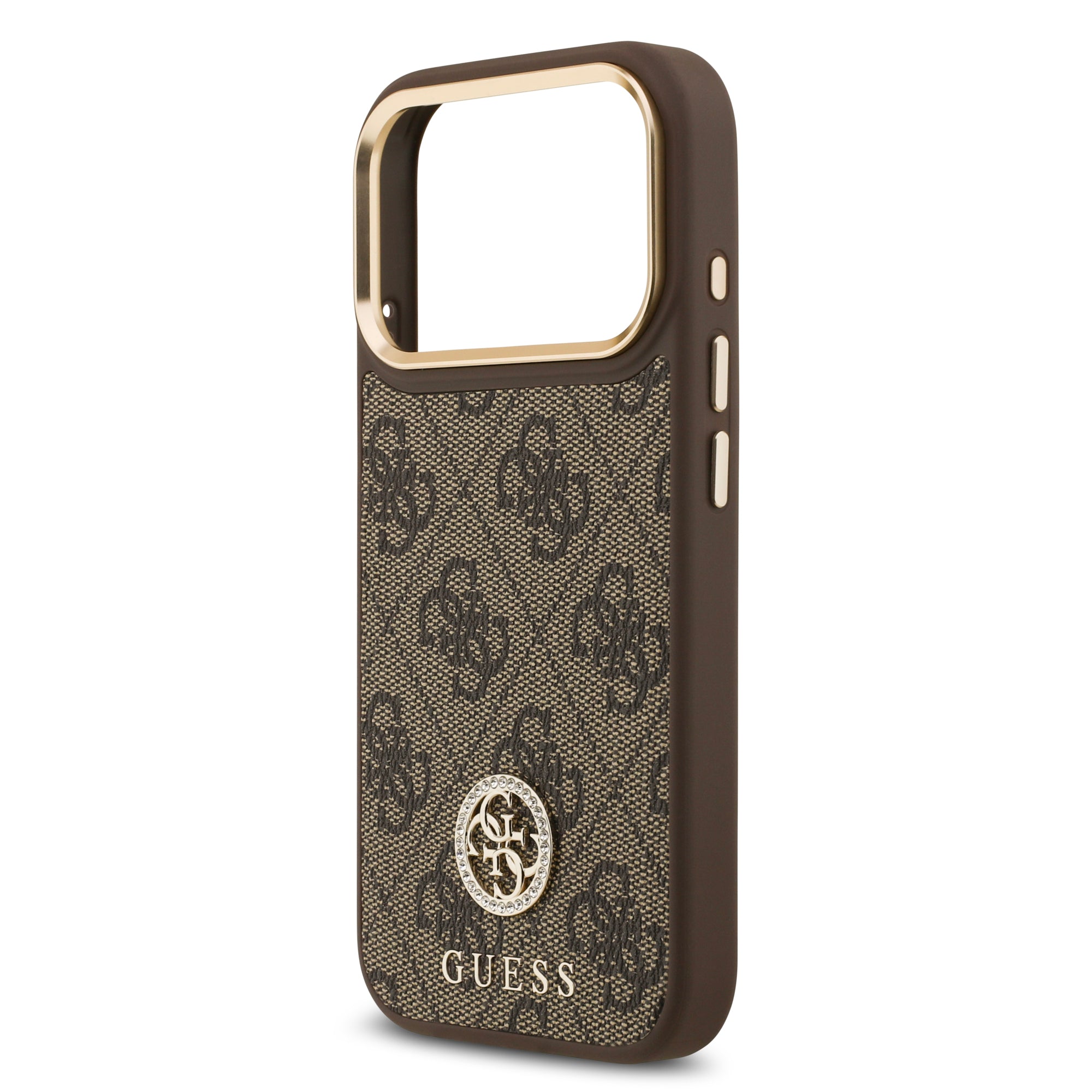 GUESS GUHMP17XP4GRMDEW HardCase MagSafe PU W/ 4G PU Strass Logo Brown iPhone 17 Pro Max