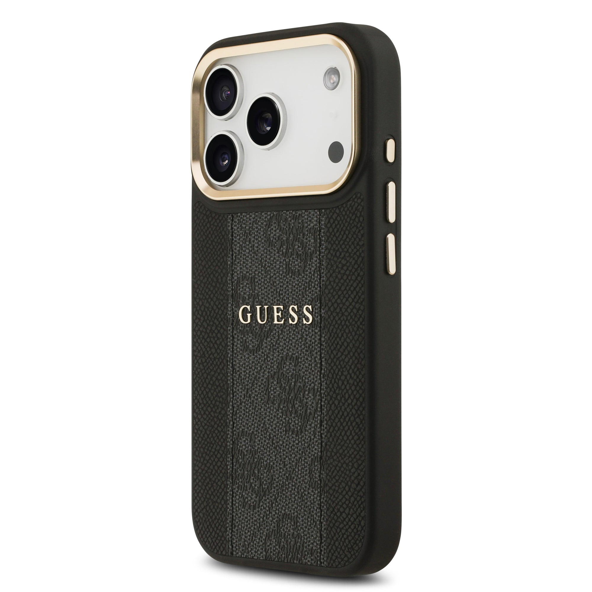GUESS GUHMP17LPG4SEMCK Hardcase MagSafe PU W/ 4G PU Stripe Black iPhone 17 Pro