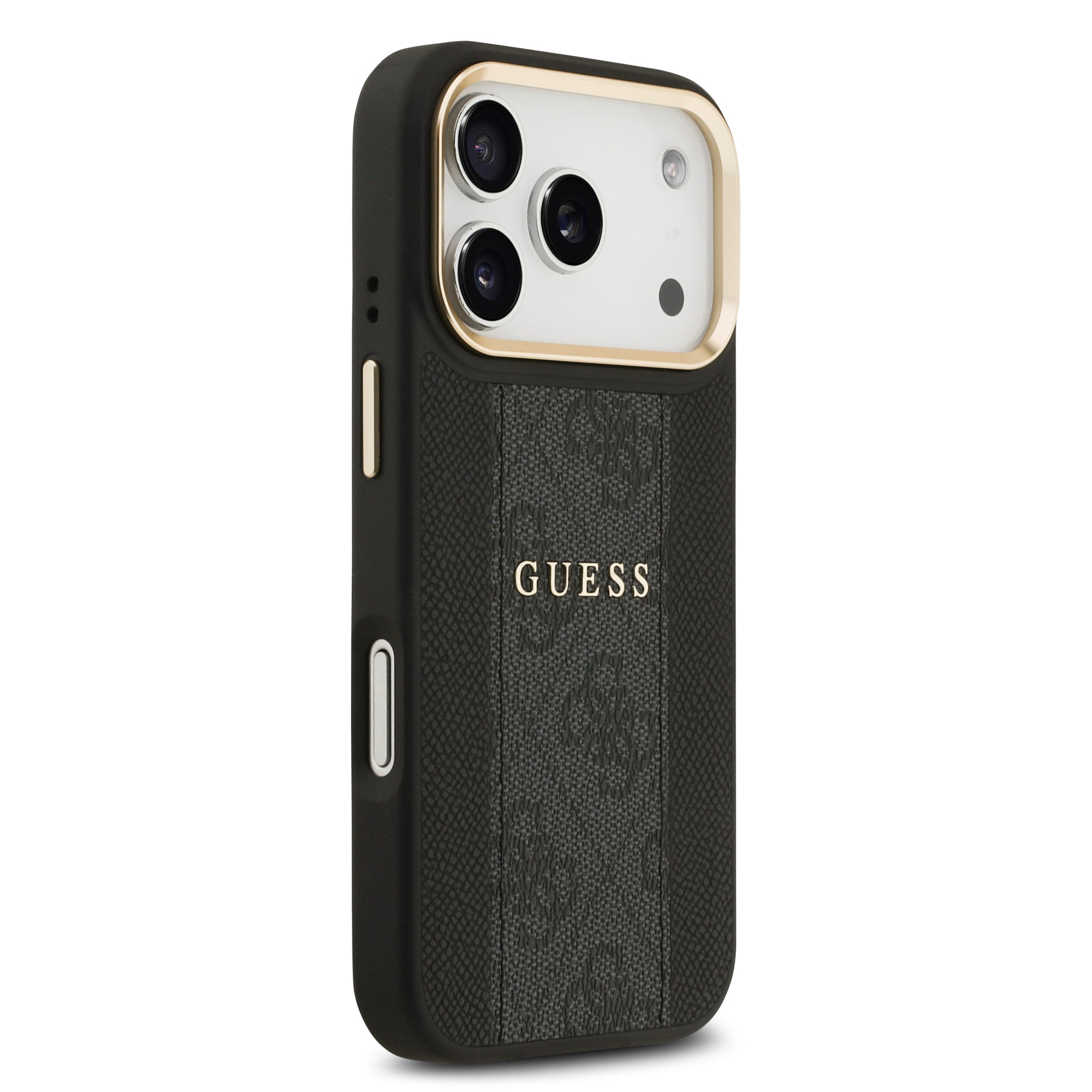 GUESS GUHMP17LPG4SEMCK Hardcase MagSafe PU W/ 4G PU Stripe Black iPhone 17 Pro