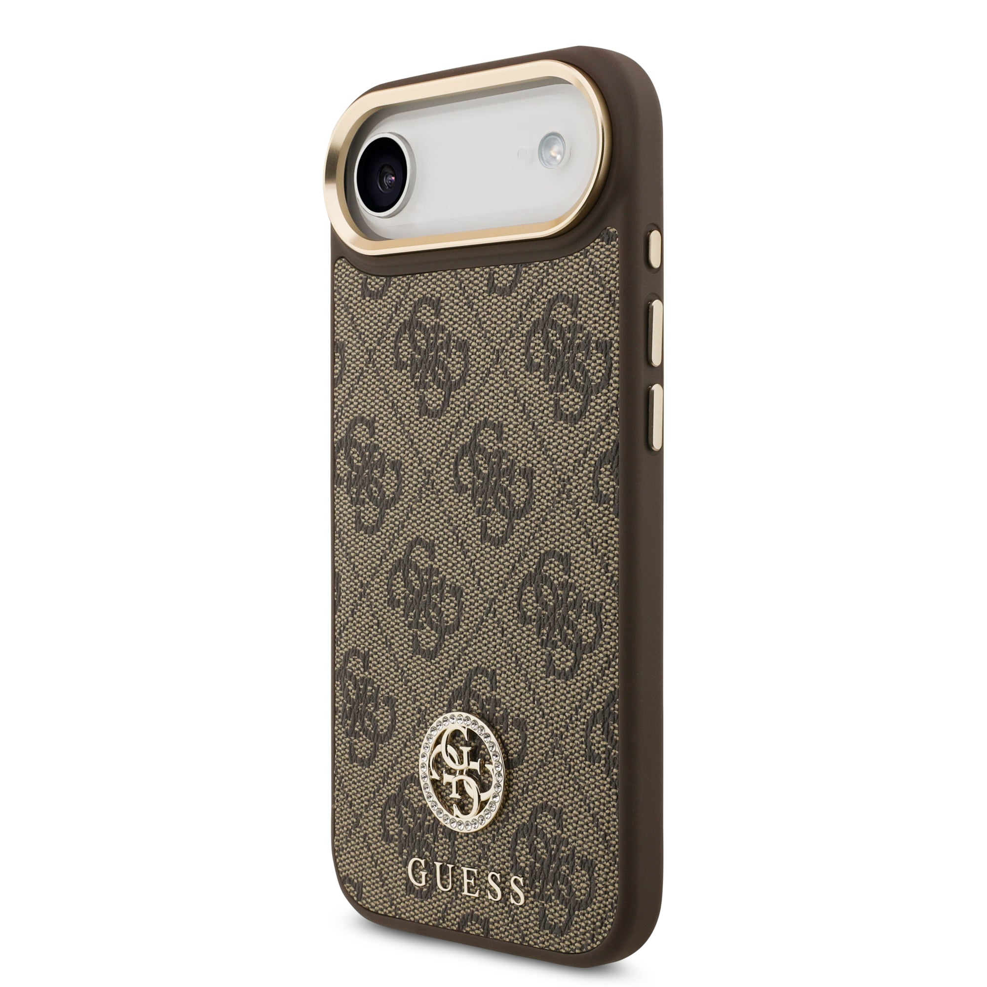 GUESS GUHMP17MP4GRMDEW HardCase MagSafe PU W/ 4G PU Strass Logo Brown iPhone 17 Air
