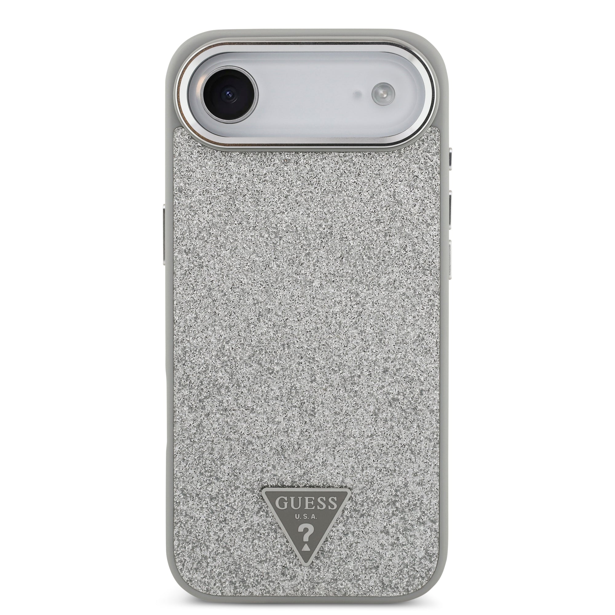 GUESS GUHMP17MPFGTSCMS Hardcase MagSafe PU Glitter W/ Triangle Logo Silver iPhone 17 Air