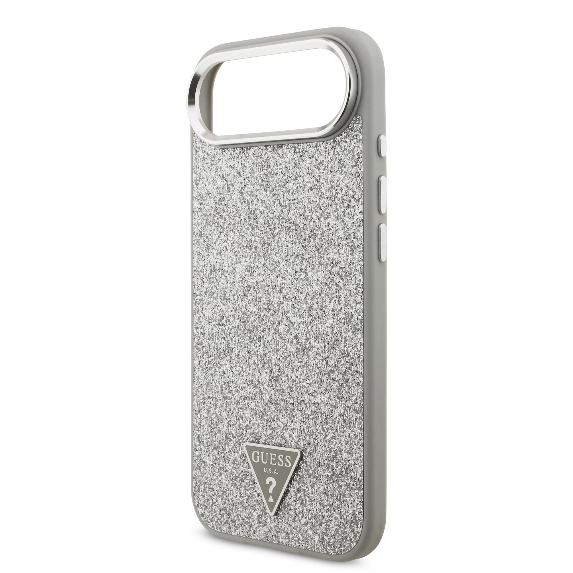 GUESS GUHMP17MPFGTSCMS Hardcase MagSafe PU Glitter W/ Triangle Logo Silver iPhone 17 Air