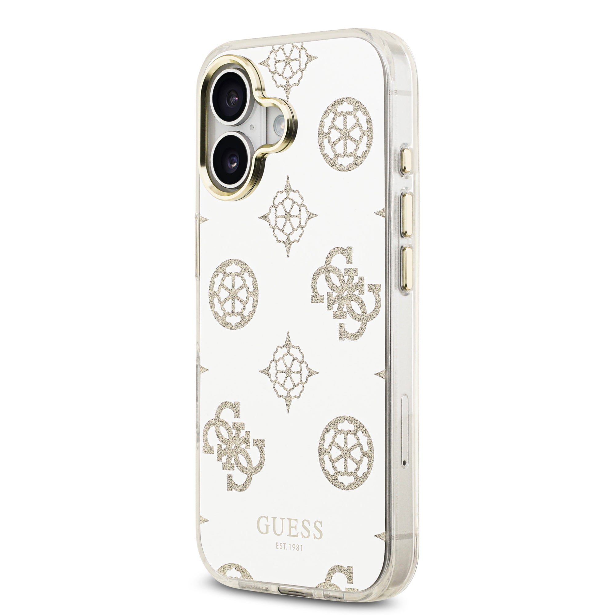GUESS GUHMP17SHMRPOGDG HardCase MagSafe TPU Mirror W/ Peony Glitter Gold iPhone 17