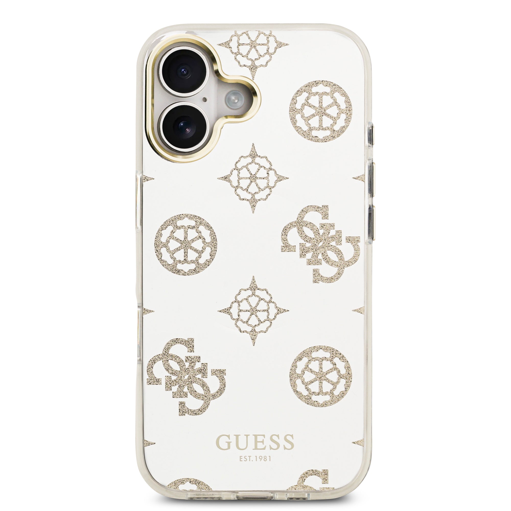 GUESS GUHMP17SHMRPOGDG HardCase MagSafe TPU Mirror W/ Peony Glitter Gold iPhone 17