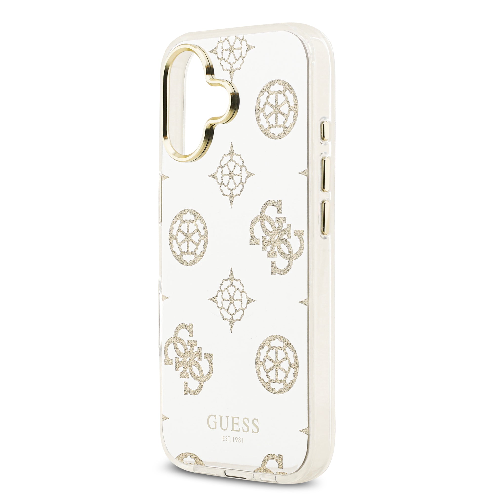 GUESS GUHMP17SHMRPOGDG HardCase MagSafe TPU Mirror W/ Peony Glitter Gold iPhone 17
