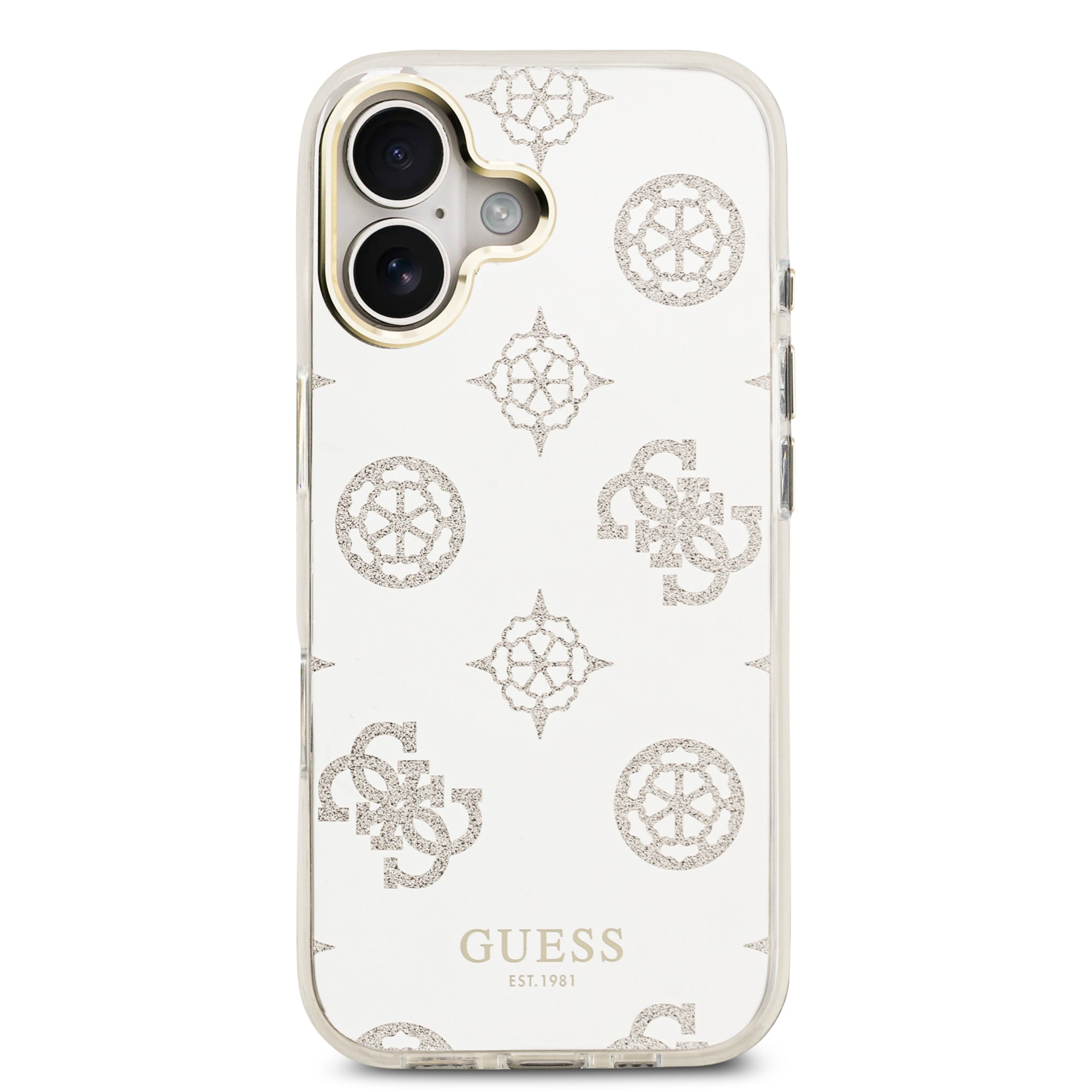 GUESS GUHMP17SHMRPOGDS HardCase MagSafe TPU Mirror W/ Peony Glitter Silver iPhone 17