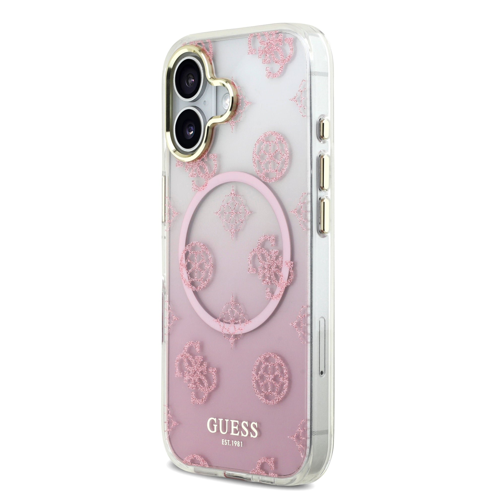 GUESS GUHMP17SHPOGMEGP HardCase MagSafe PC TPU W/ PEONY Glitter Pink iPhone 17