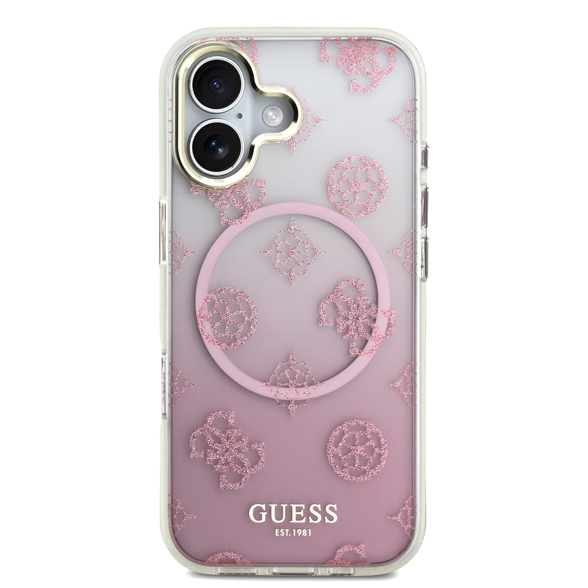 GUESS GUHMP17SHPOGMEGP HardCase MagSafe PC TPU W/ PEONY Glitter Pink iPhone 17