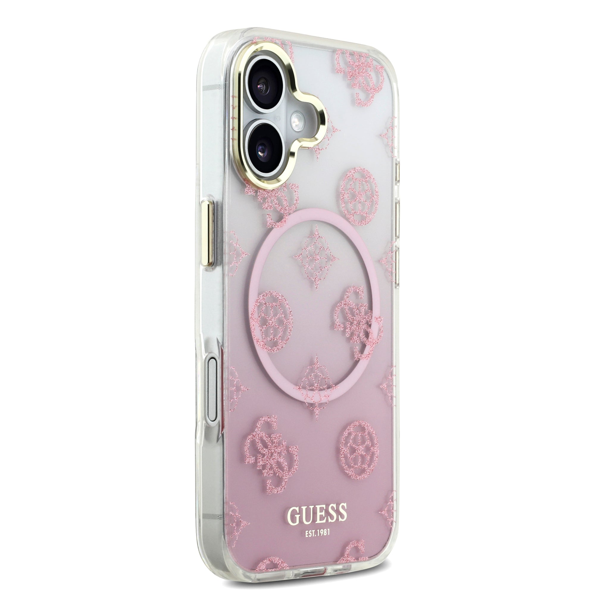 GUESS GUHMP17SHPOGMEGP HardCase MagSafe PC TPU W/ PEONY Glitter Pink iPhone 17