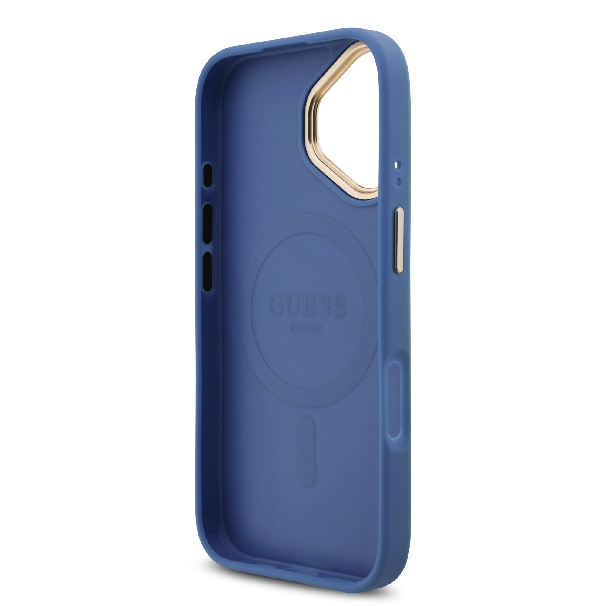 GUESS GUHMP17SP4G4DCSB HardCase MagSafe 4G PU W/ Strass Logo & Big Strap Metal Buttons Blue iPhone 17