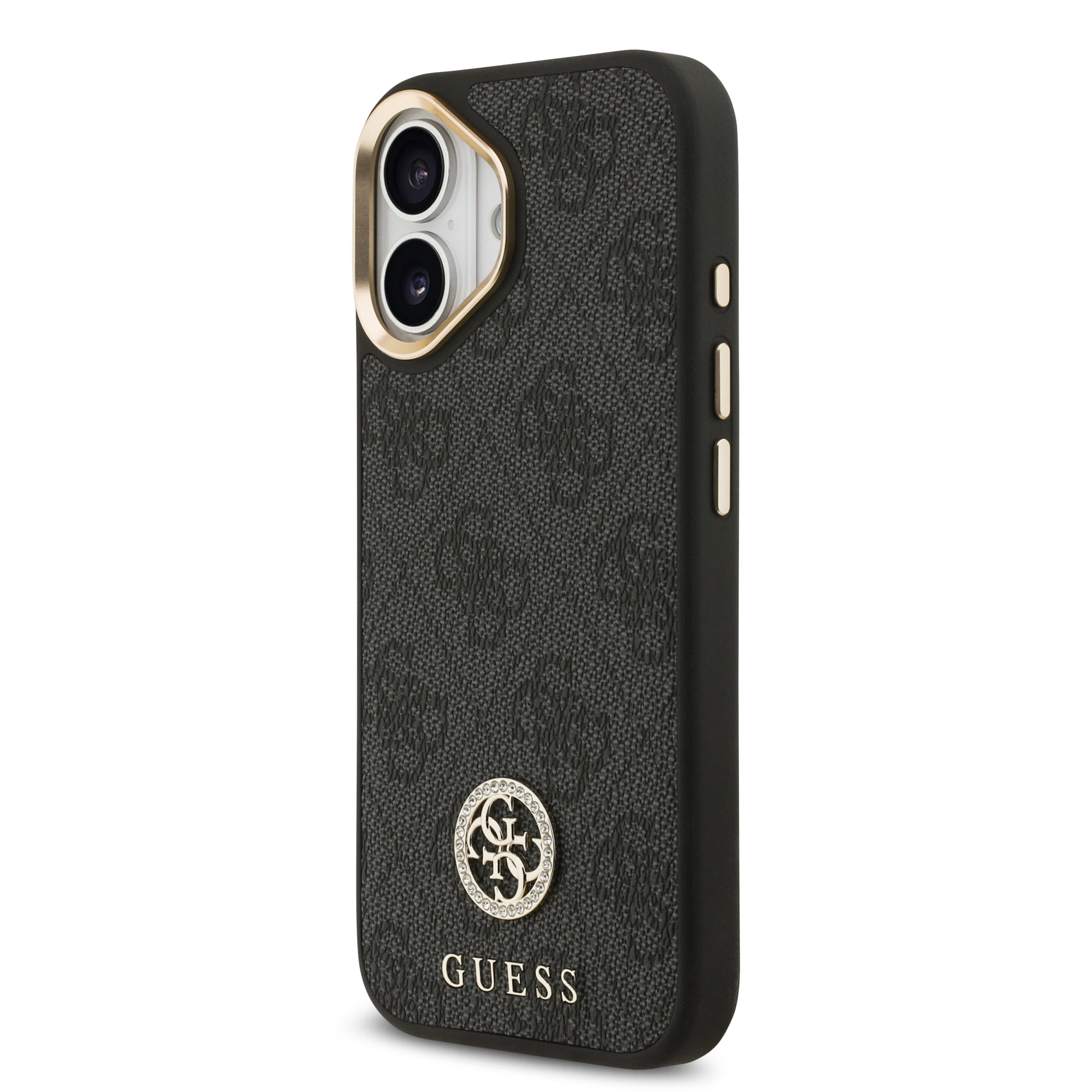 GUESS GUHMP17SP4G4DCSK HardCase MagSafe 4G PU W/ Strass Logo & Big Strap Metal Buttons Black iPhone 17