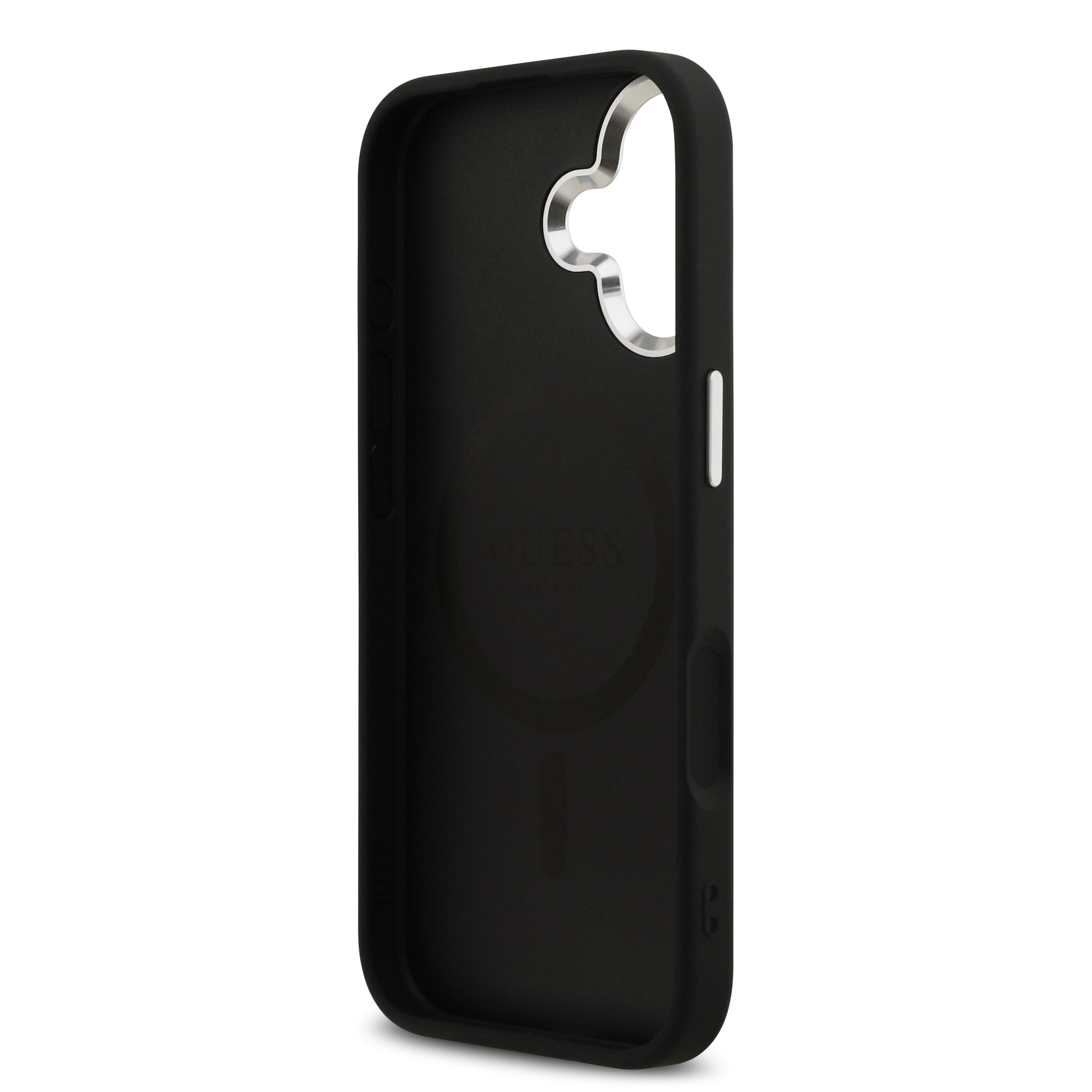 GUESS GUHMP17SPFGTSCMK HardCase MagSafe PU Glitter W/ Triangle Logo Black iPhone 17