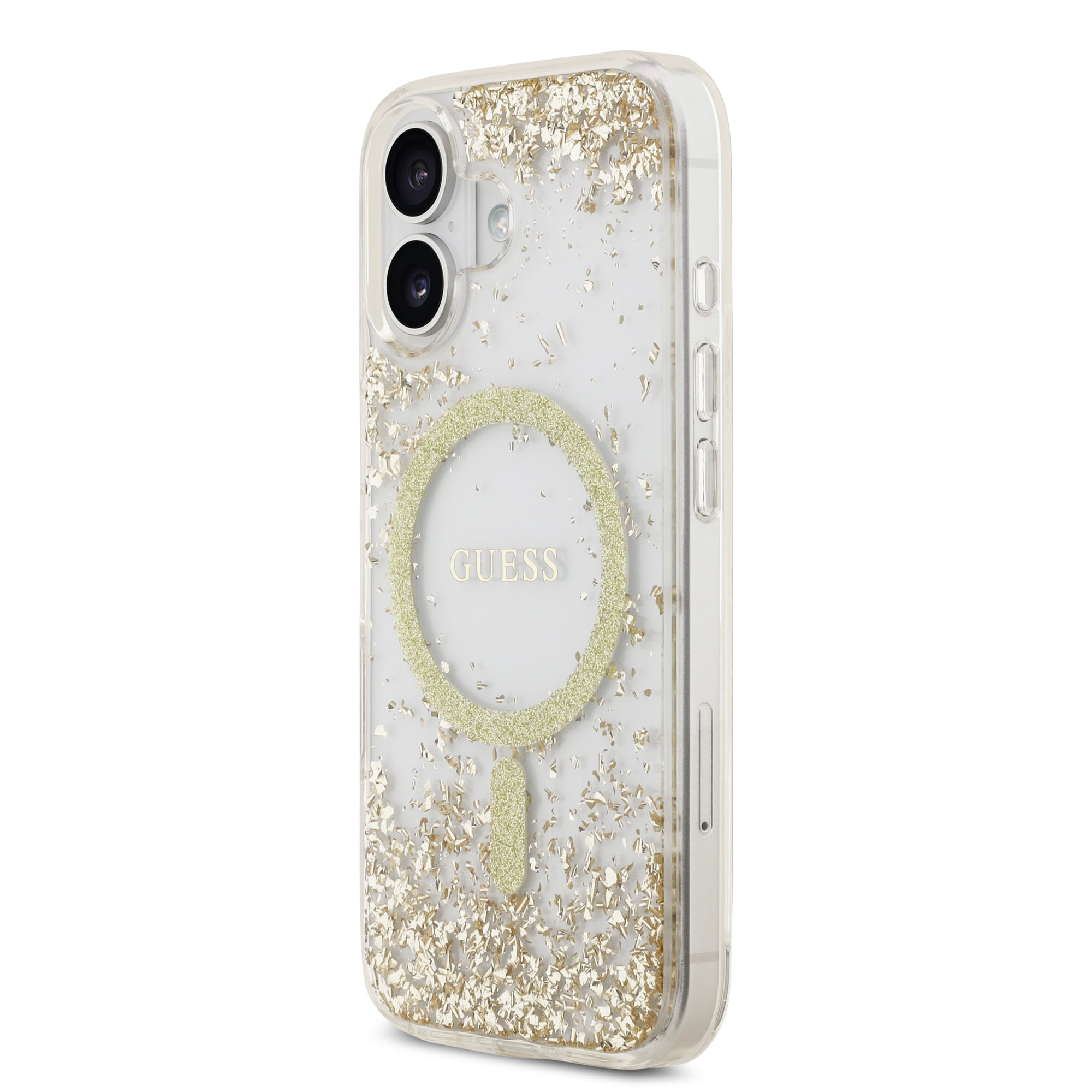 GUESS GUHMP17SRGRGED HardCase MagSafe RESIN BOTTOM Glitter Gold iPhone 17