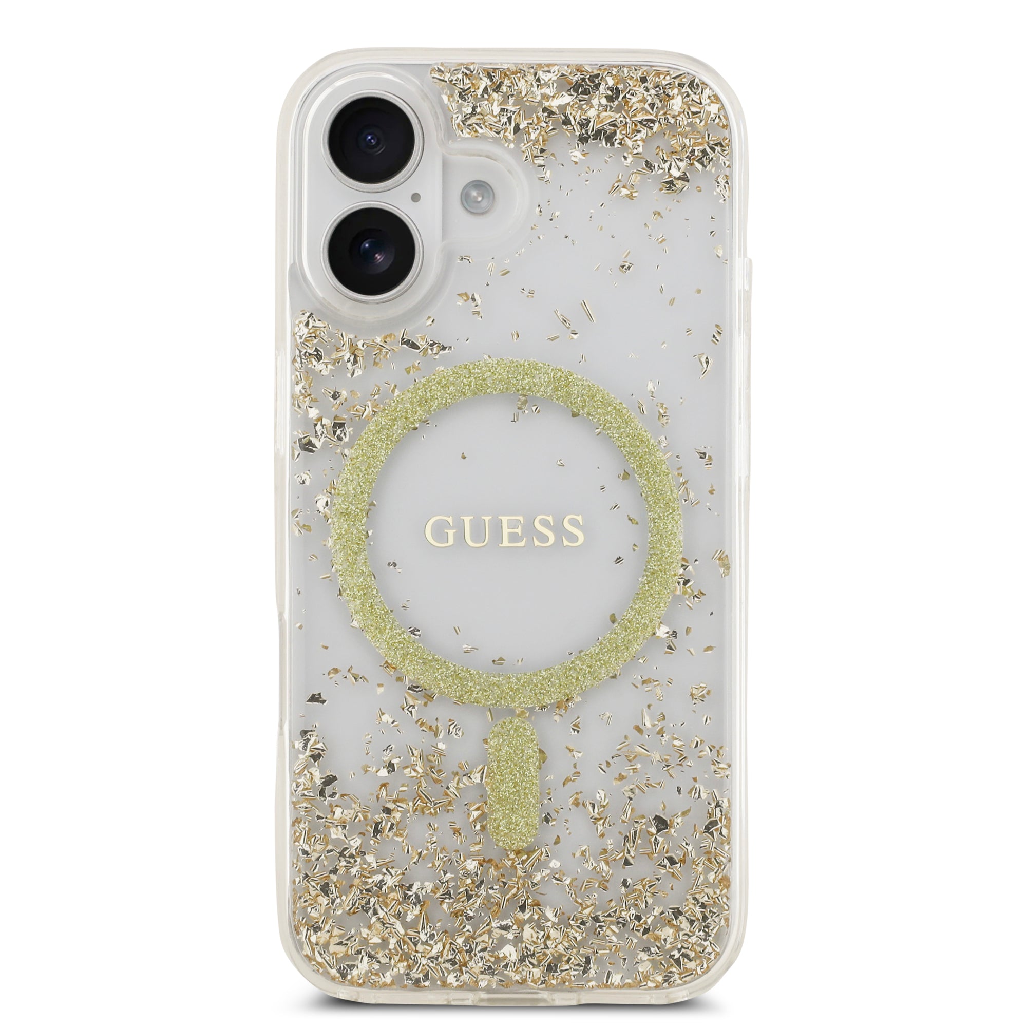 GUESS GUHMP17SRGRGED HardCase MagSafe RESIN BOTTOM Glitter Gold iPhone 17