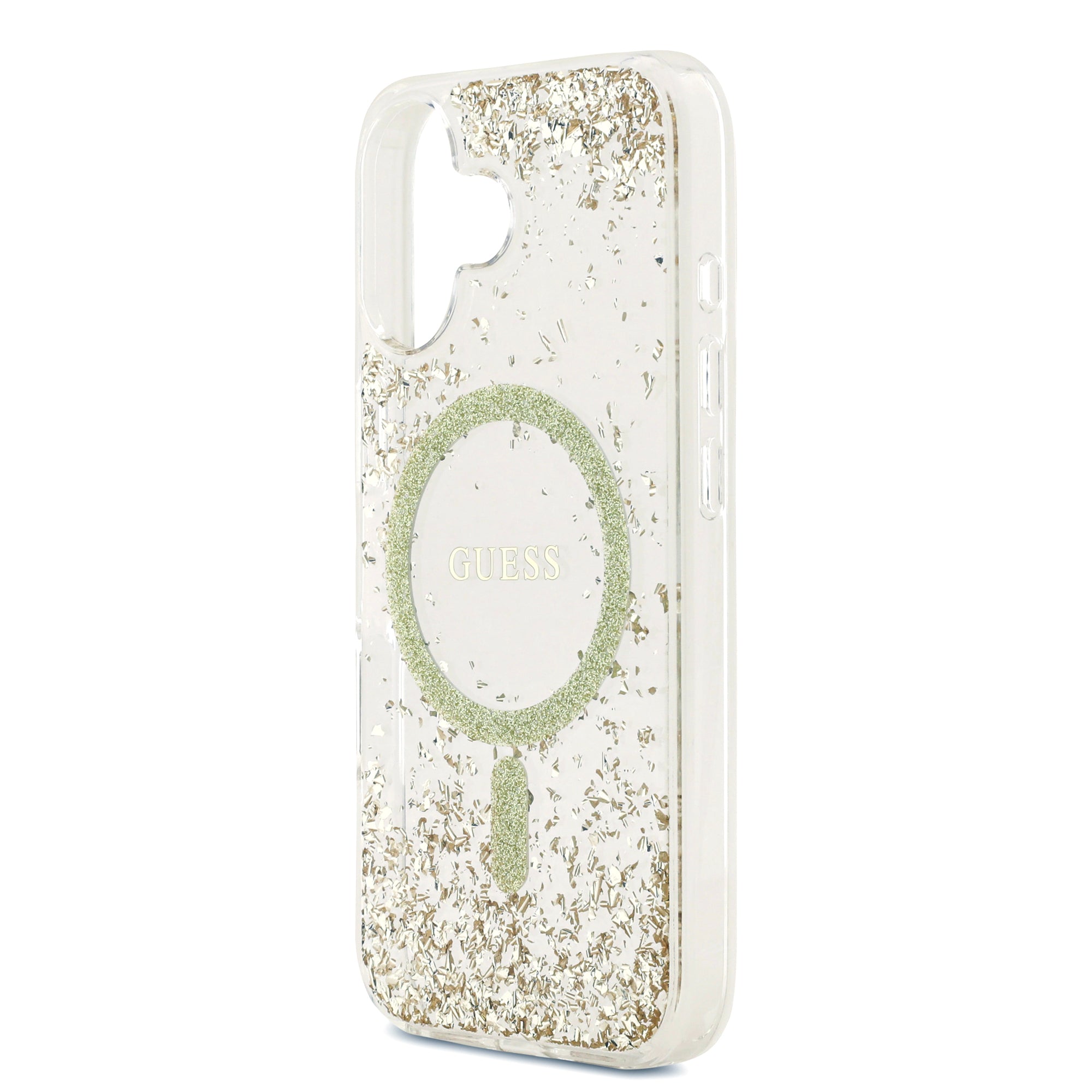 GUESS GUHMP17SRGRGED HardCase MagSafe RESIN BOTTOM Glitter Gold iPhone 17
