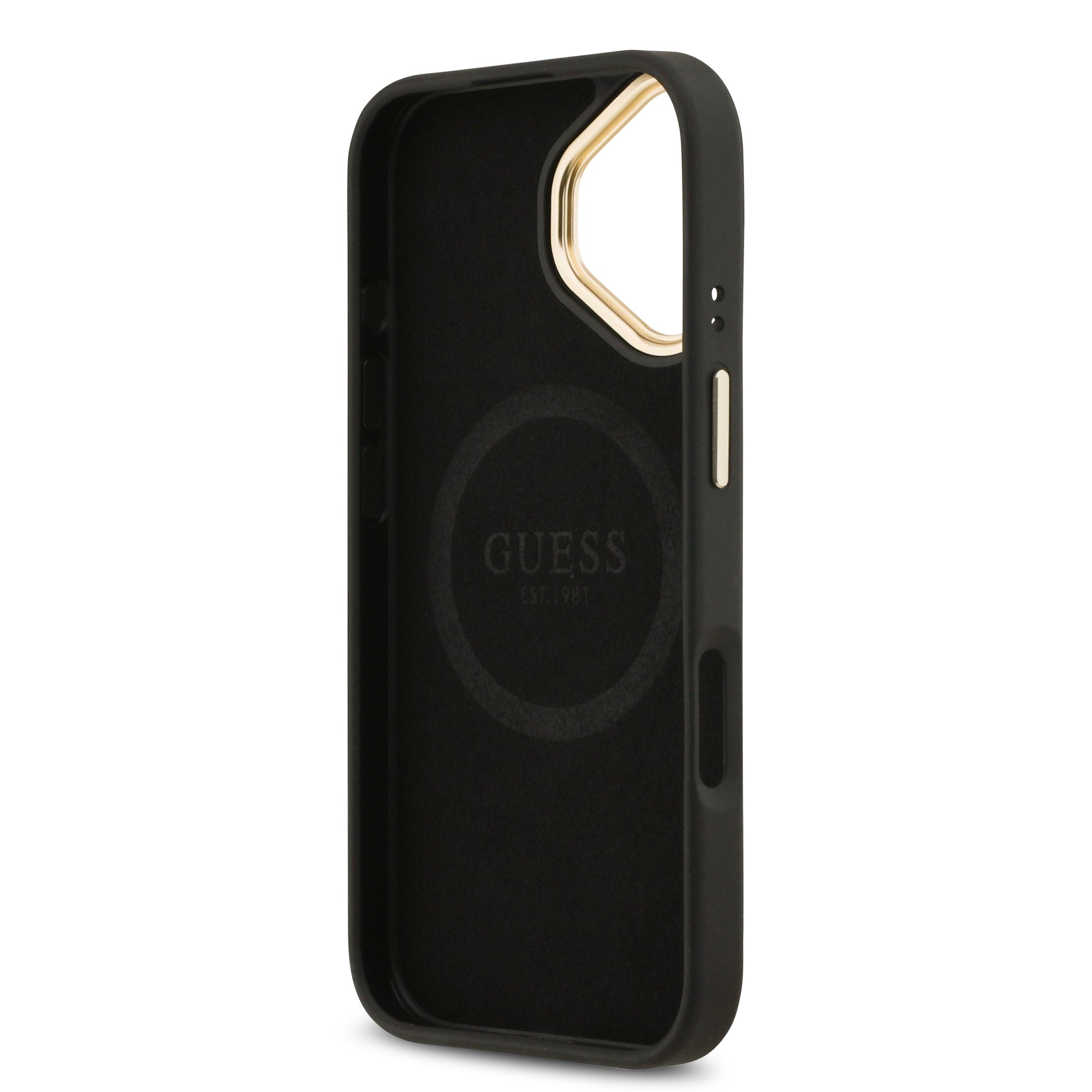 GUESS GUHMP17SU4GPRK HardCase MagSafe 4G PU Logo Plate Black iPhone 17