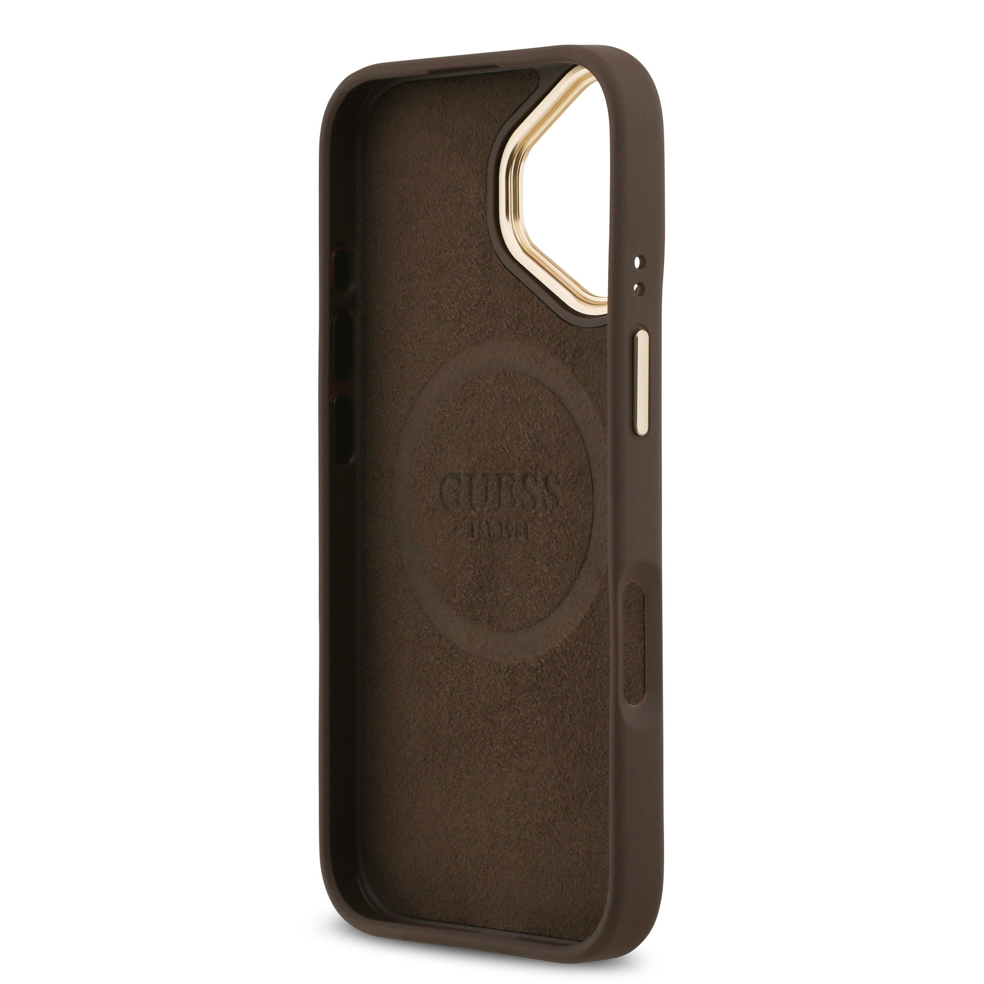 GUESS GUHMP17SU4GPRW HardCase MagSafe 4G PU Logo Plate Brown iPhone 17