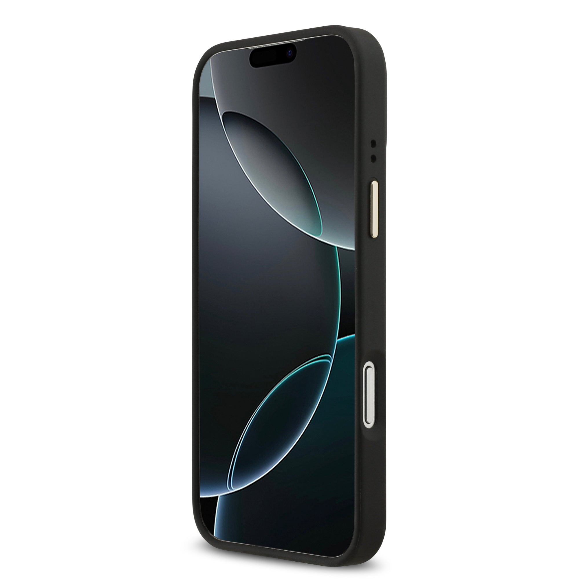 GUESS GUHMP16LP4G4DCSK HardCase MagSafe 4G PU W/ Strass Logo & Big Strap Metal Buttons Black iPhone 16 Pro