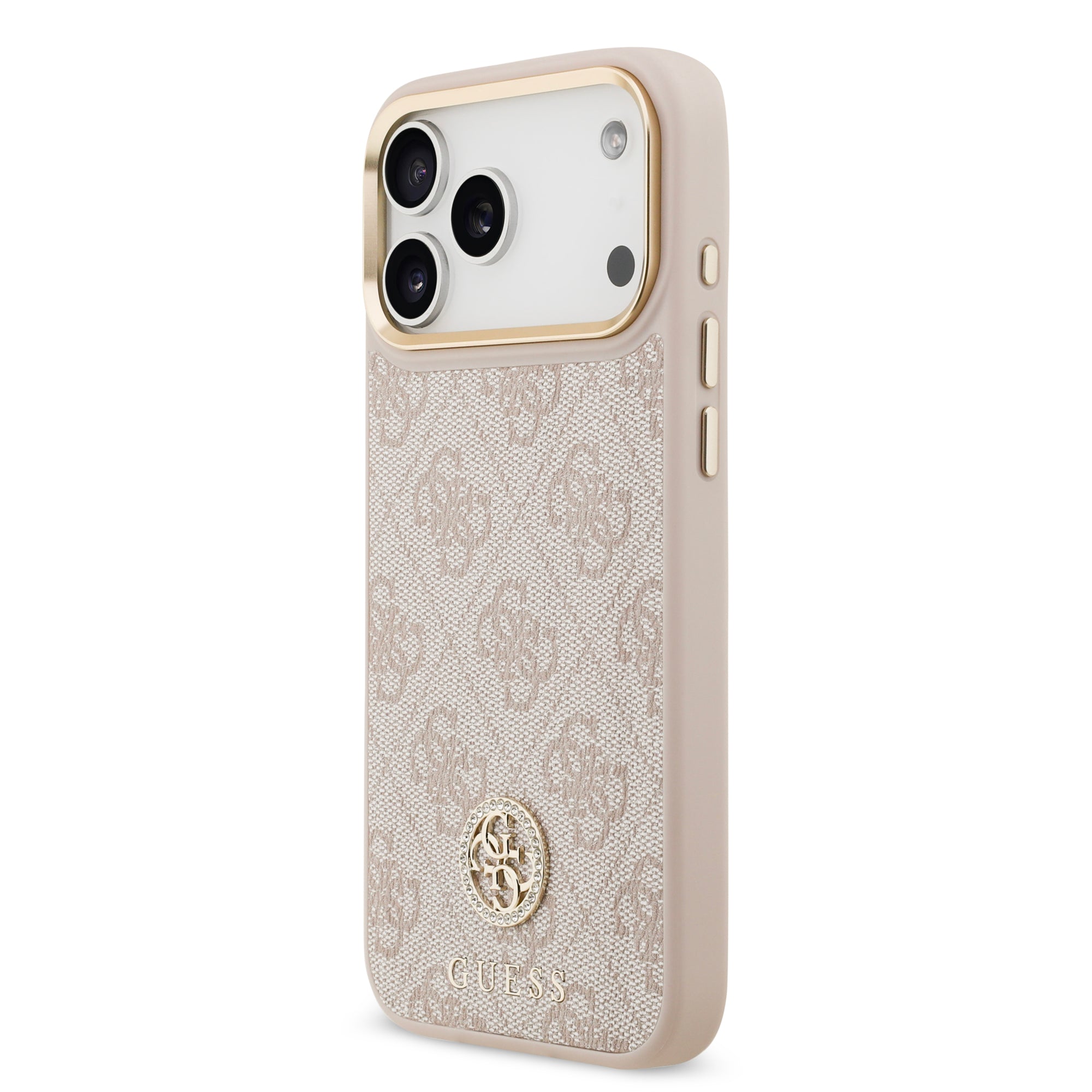 GUESS GUHMP17LP4G4DCSP HardCase MagSafe 4G PU W/ Strass Logo & Big Strap Metal Buttons Pink iPhone 17 Pro