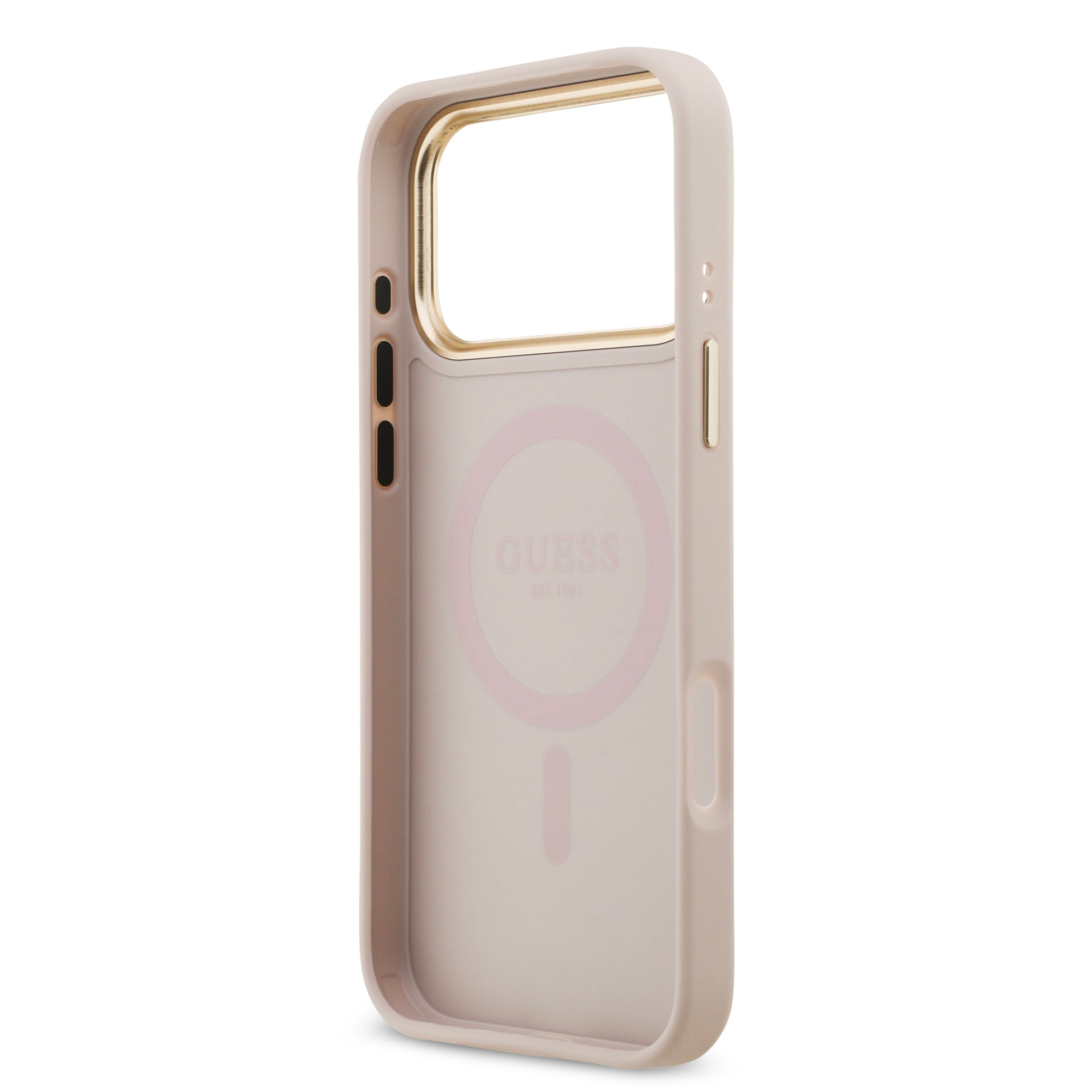 GUESS GUHMP17LP4G4DCSP HardCase MagSafe 4G PU W/ Strass Logo & Big Strap Metal Buttons Pink iPhone 17 Pro