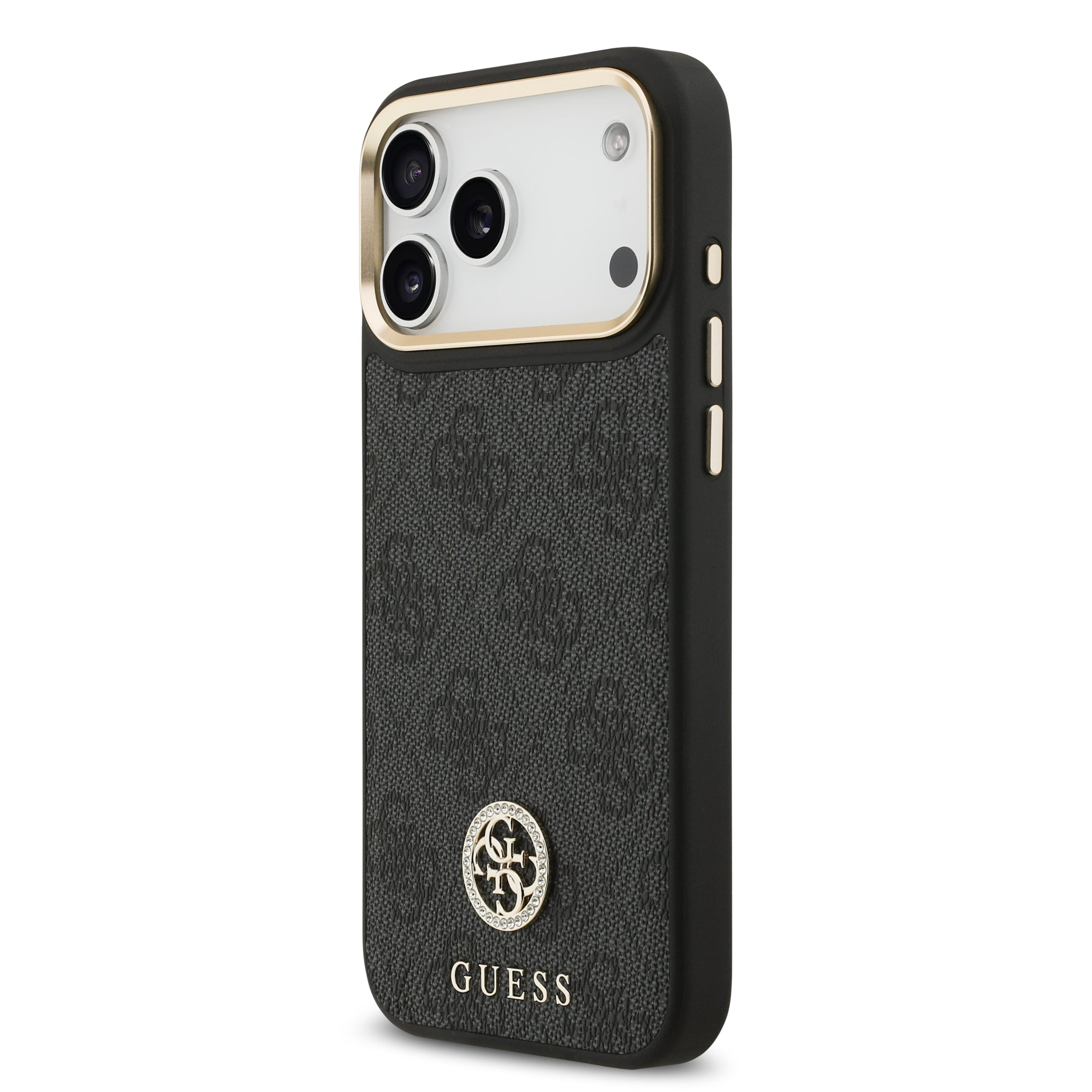 GUESS GUHMP17XP4GRMDEK HardcaseC MagSafe PU W/ 4G PU Strass Logo Black iPhone 17 Pro Max
