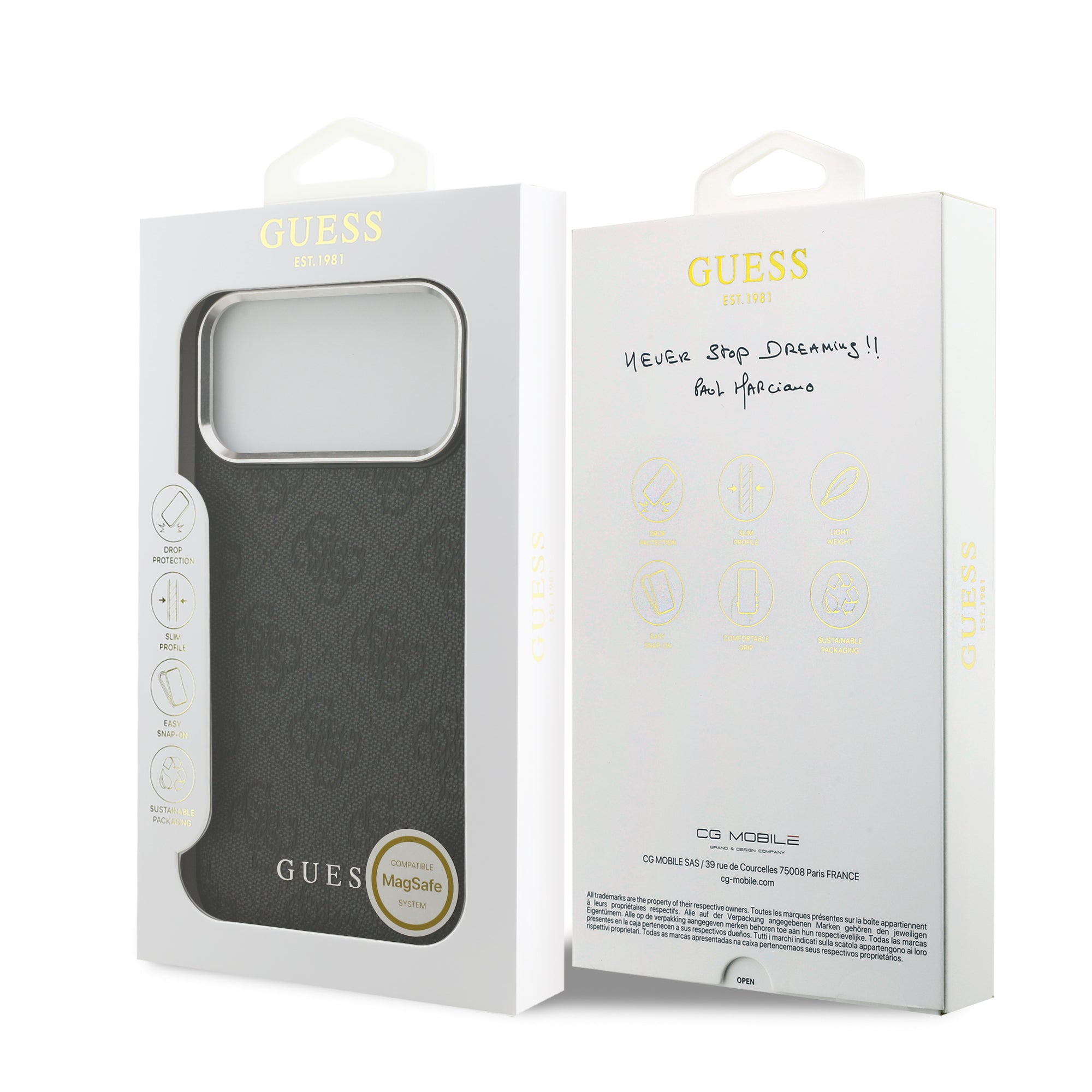 GUESS GUHMP17XP4GSSMCK Hardcase MagSafe 4G PU W/ Classic Logo Black iPhone 17 Pro Max