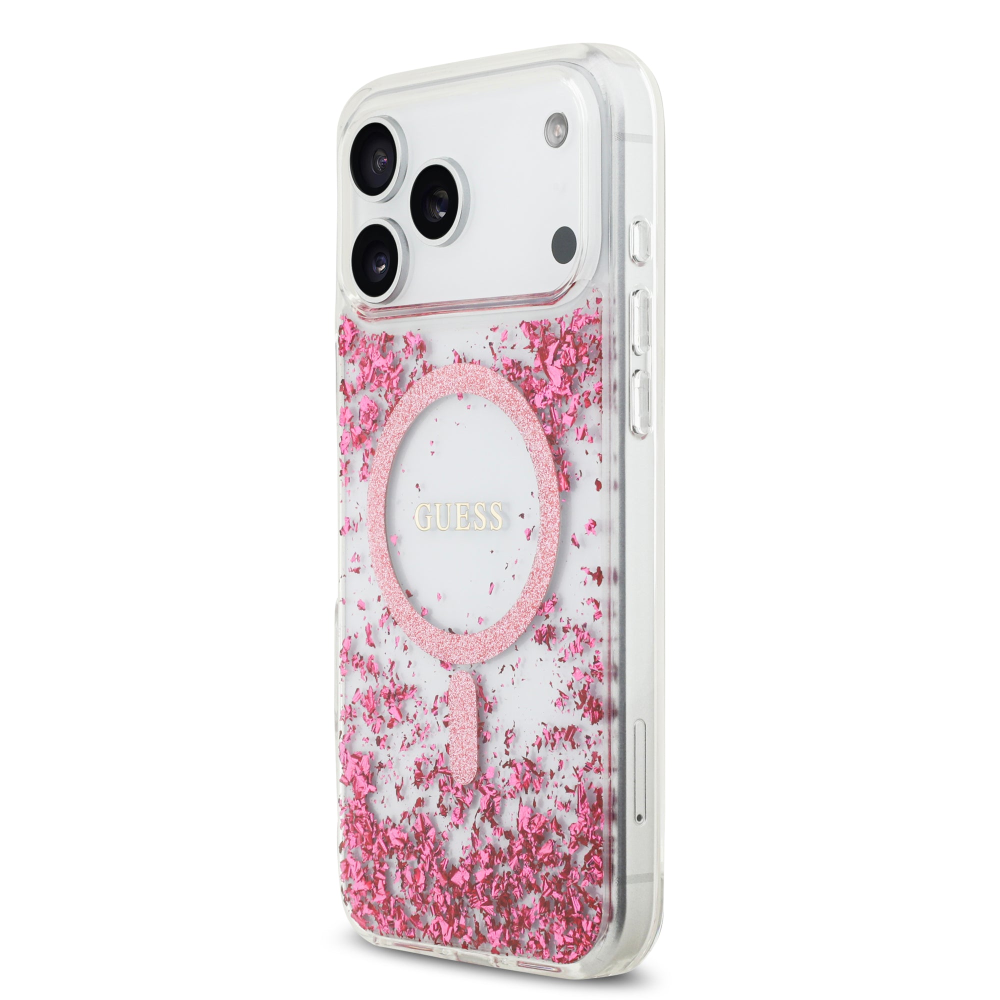 GUESS GUHMP17XRGRGEP HardCase MagSafe RESIN BOTTOM Glitter Pink iPhone 17 Pro Max