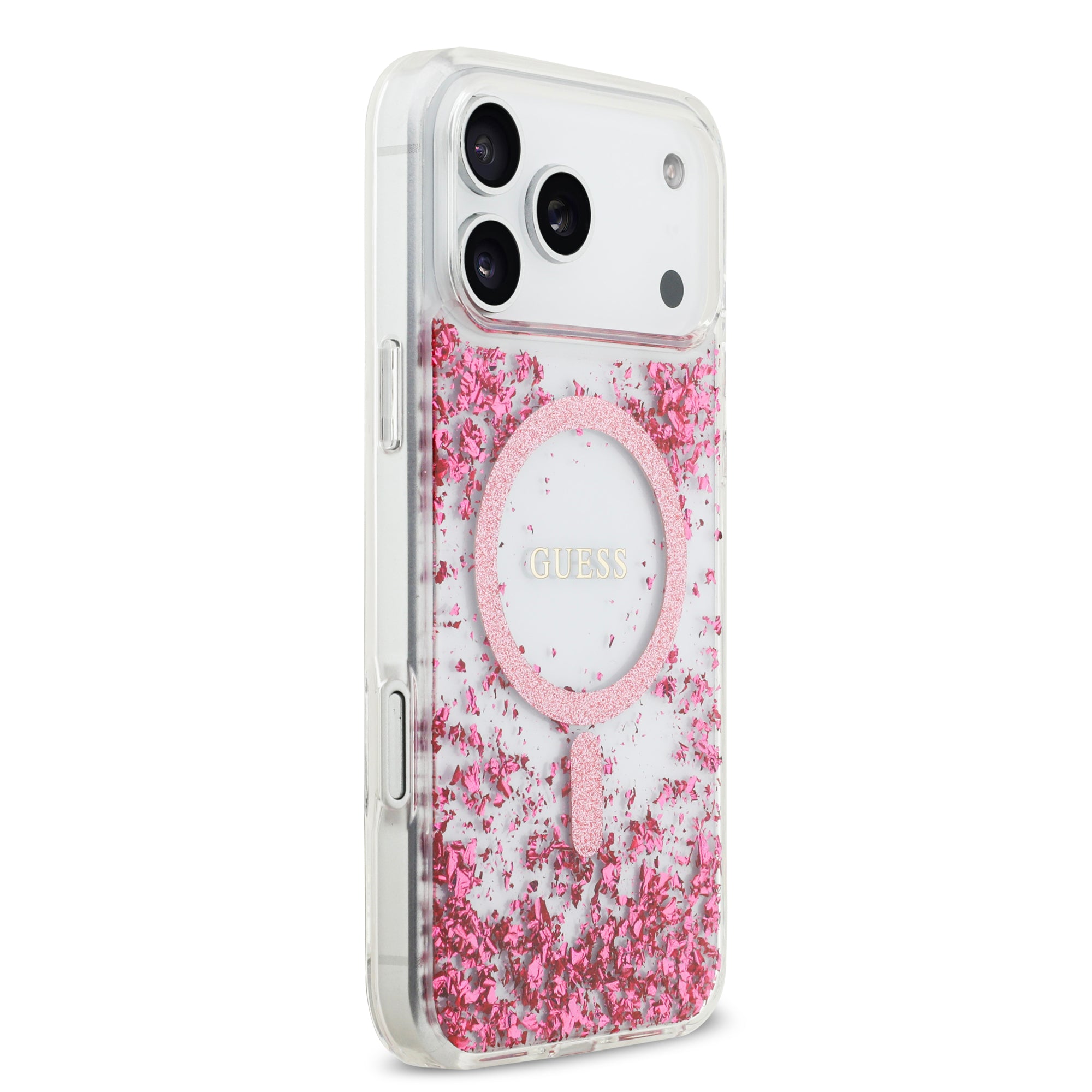 GUESS GUHMP17XRGRGEP HardCase MagSafe RESIN BOTTOM Glitter Pink iPhone 17 Pro Max