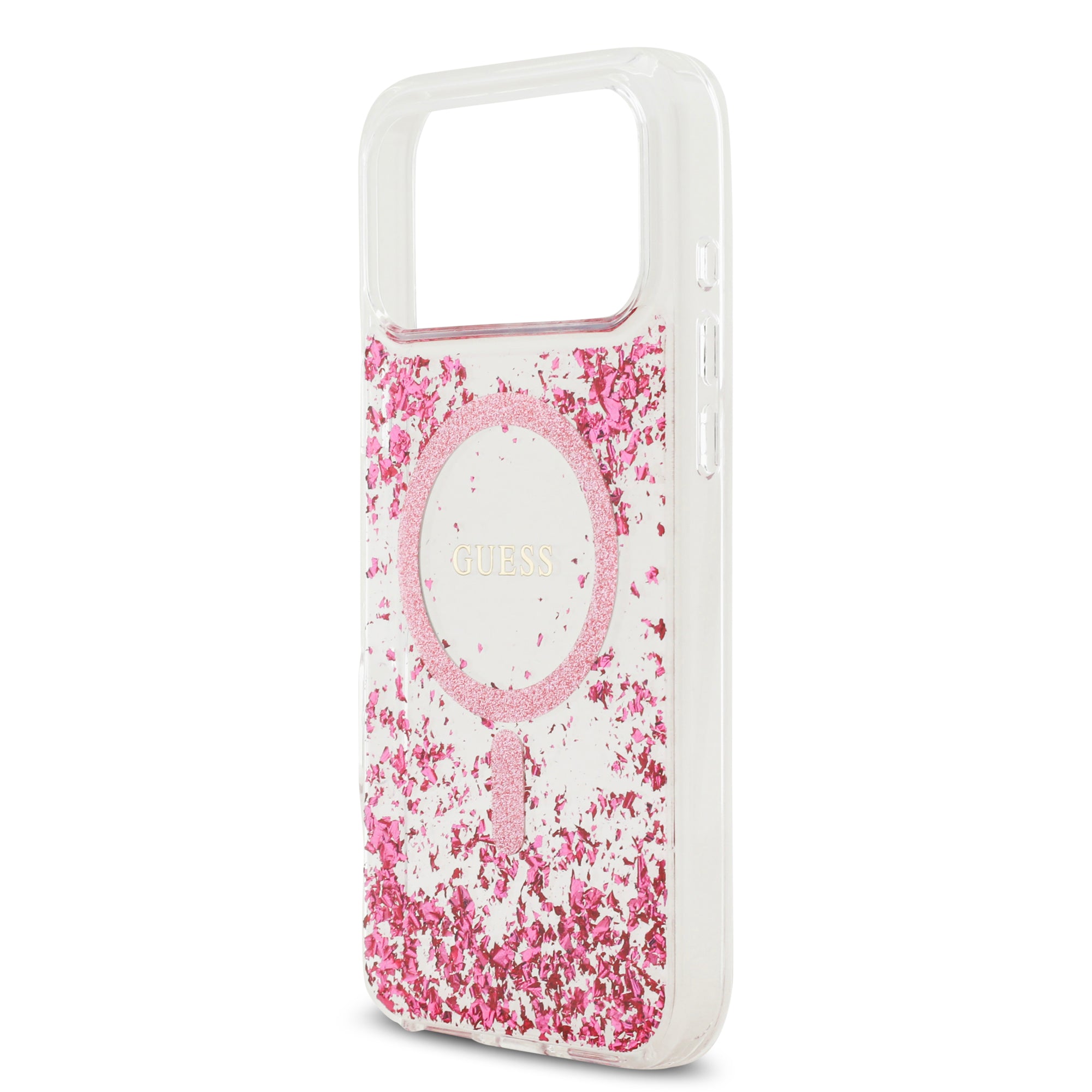 GUESS GUHMP17XRGRGEP HardCase MagSafe RESIN BOTTOM Glitter Pink iPhone 17 Pro Max