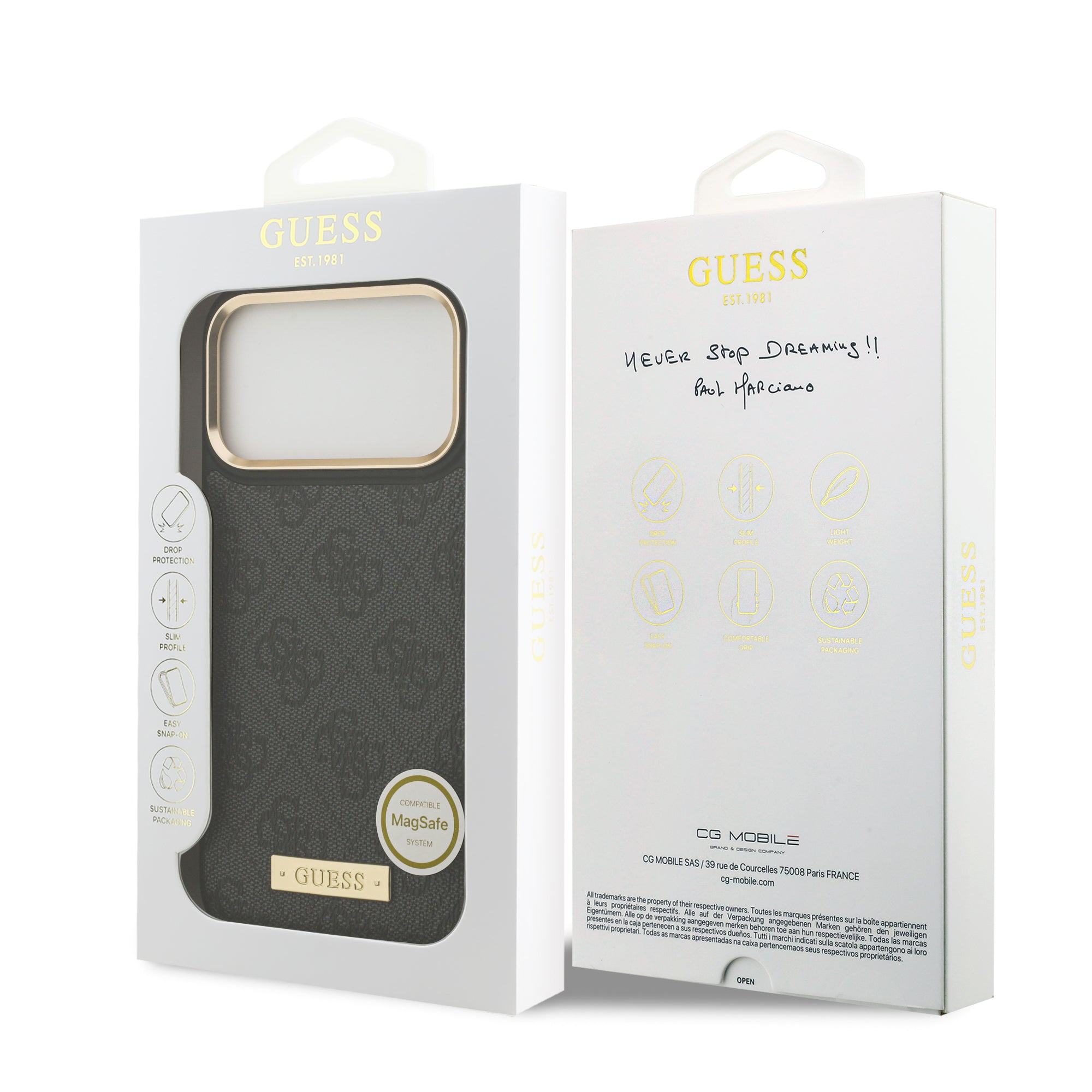 GUESS GUHMP17XU4GPRK HardCase MagSafe 4G PU Logo Plate Black iPhone 17 Pro Max