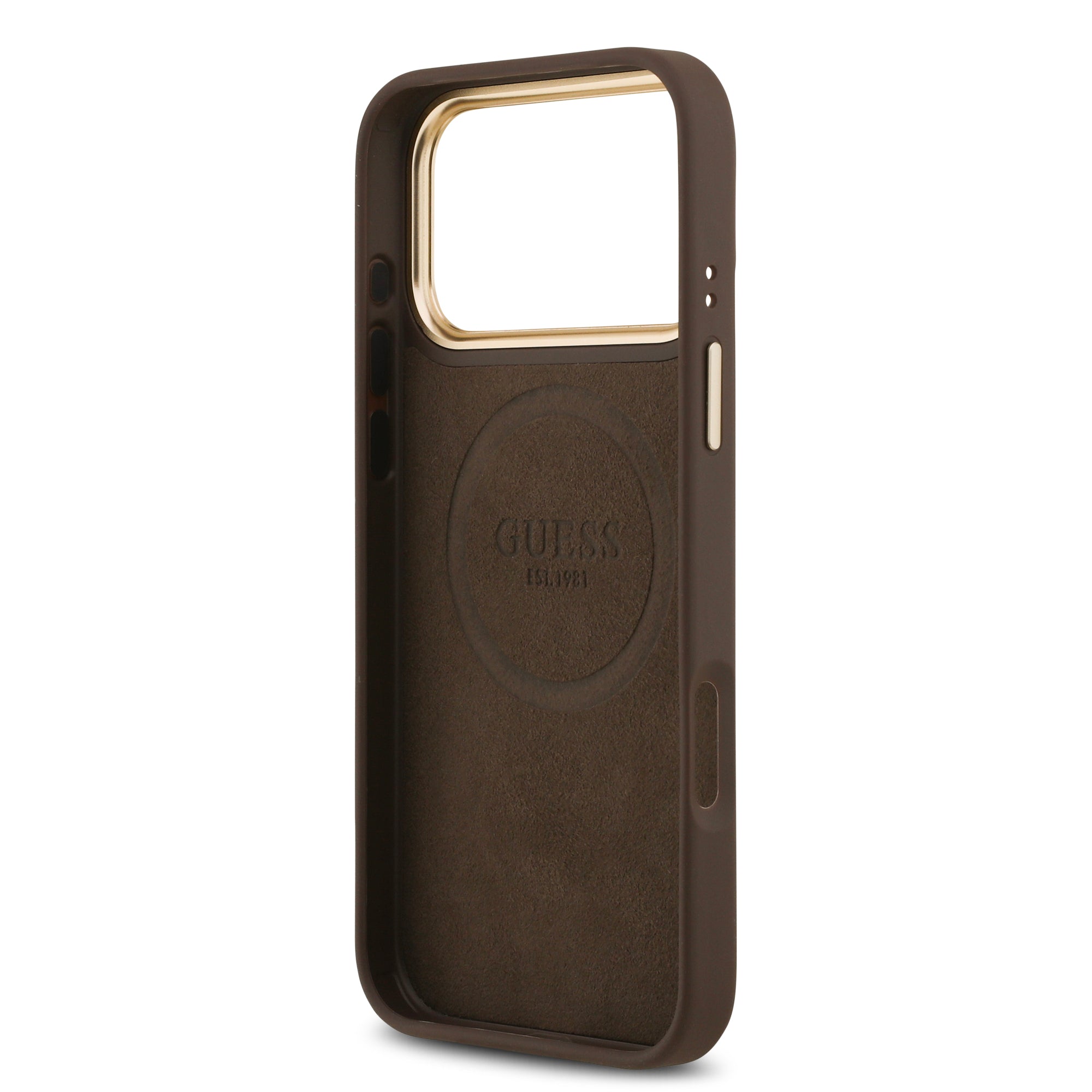 GUESS GUHMP17XU4GPRW HardCase MagSafe 4G PU Logo Plate Brown iPhone 17 Pro Max