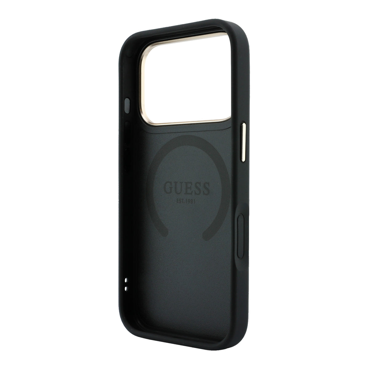 Guess GUHMP18L6P4G4RCK 4G with Stripe Round and Classic Logos MagSafe case for iPhone 18 Pro / iPhone 17 Pro black